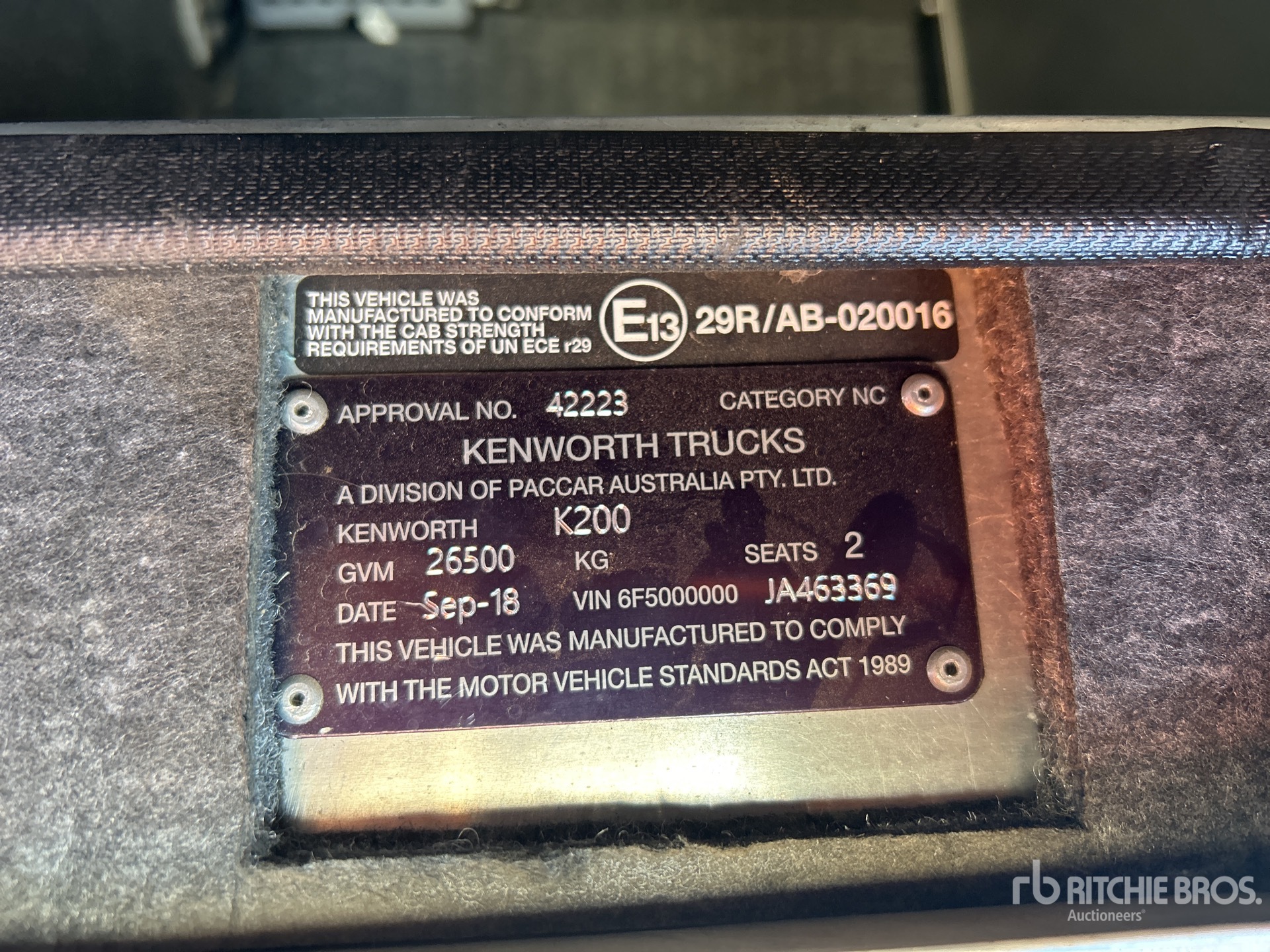 General Appearance with Serial Number / VIN