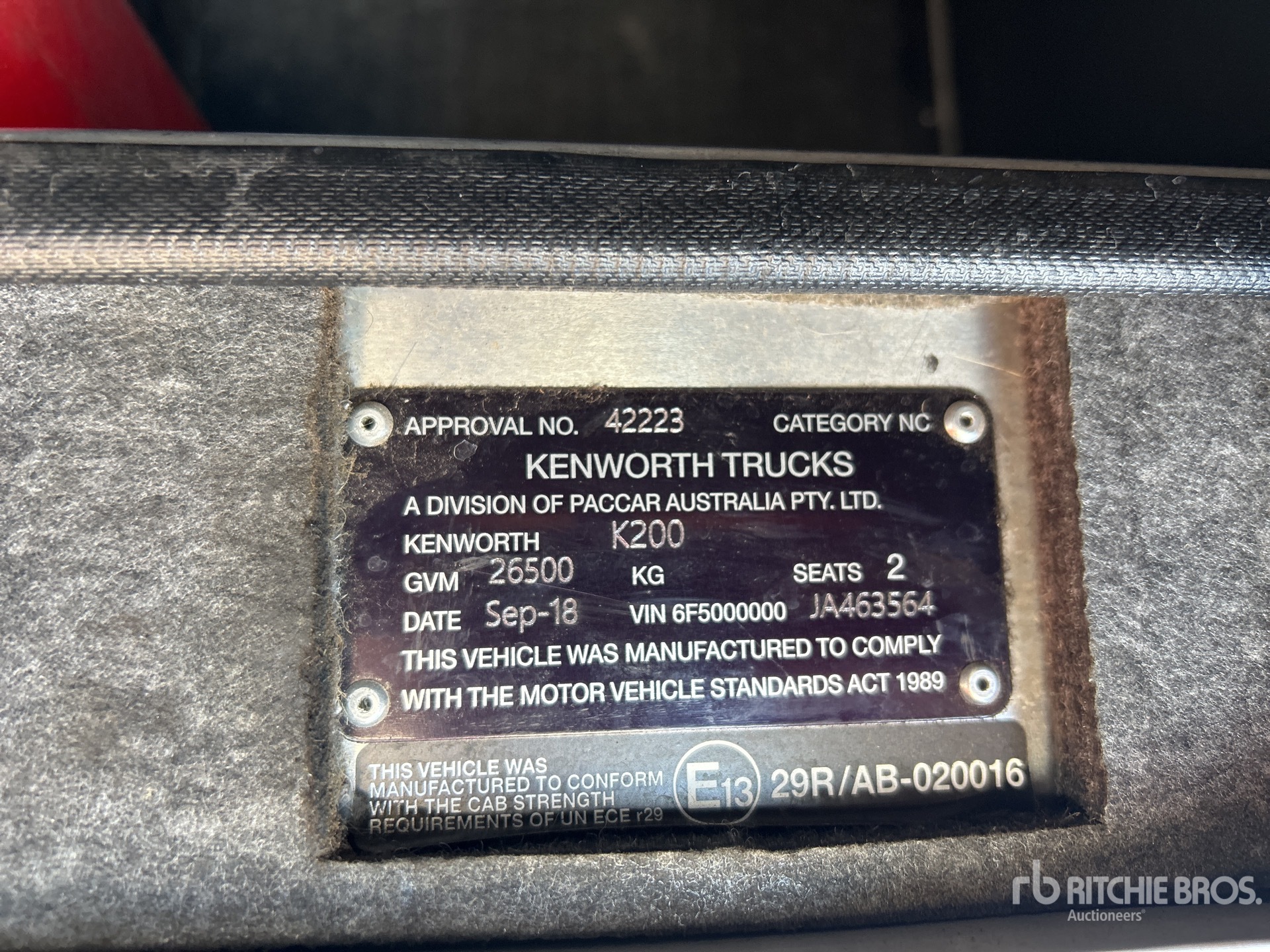 General Appearance with Serial Number / VIN