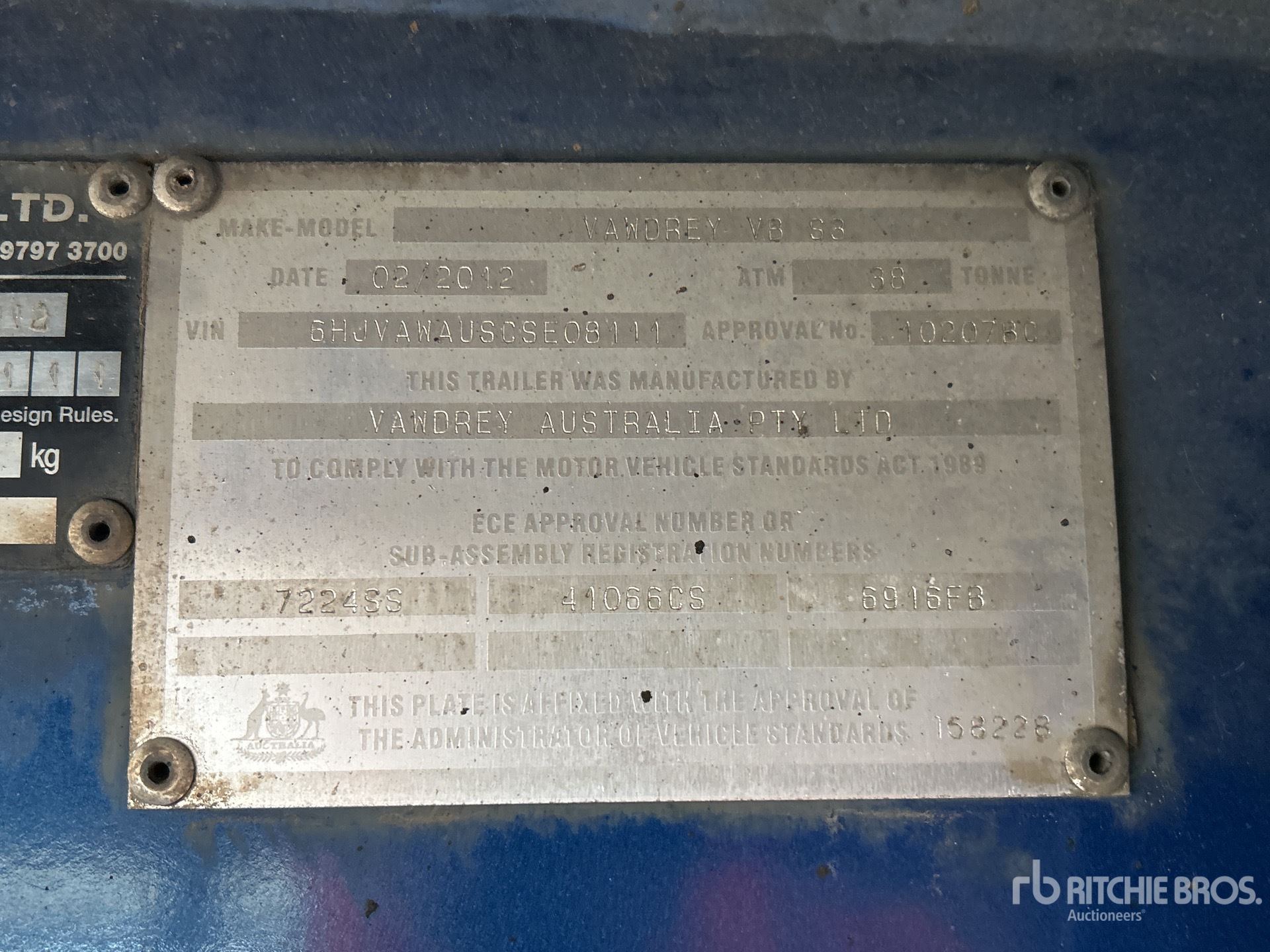 General Appearance with Numer seryjny/numer identyfikacyjny pojazdu