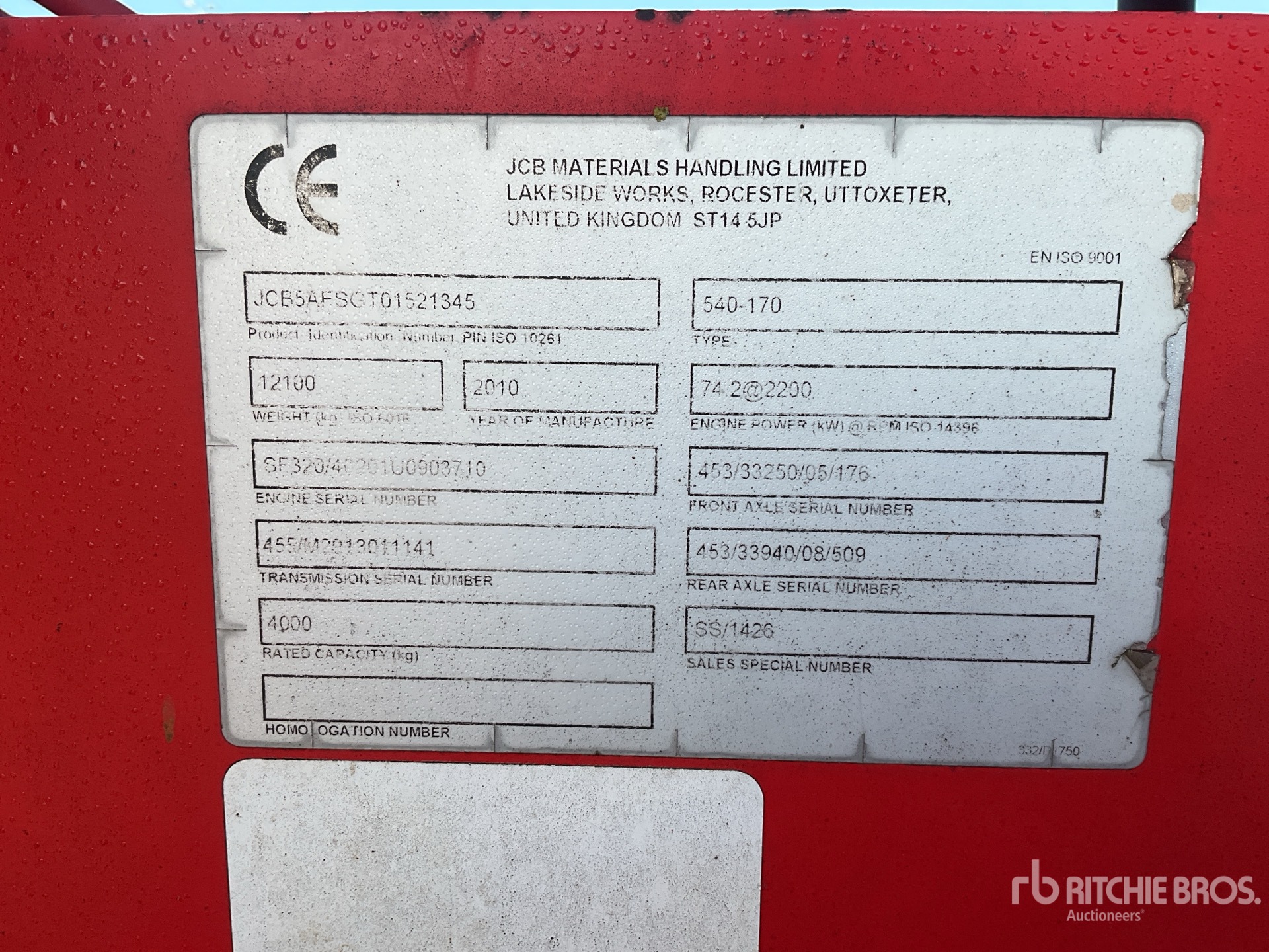 General Appearance with N.º de serie/VIN