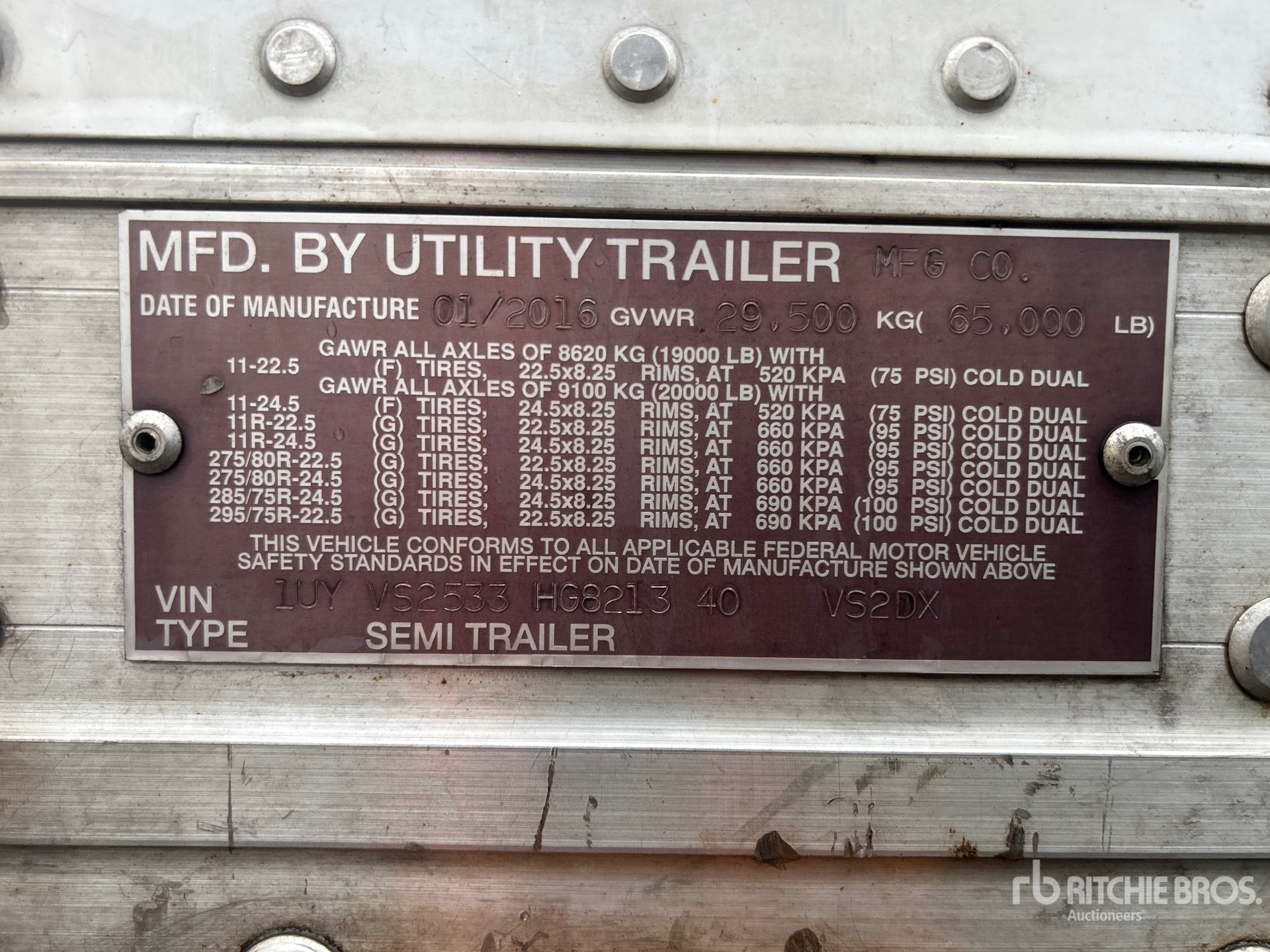 General Appearance with N.º de serie/VIN
