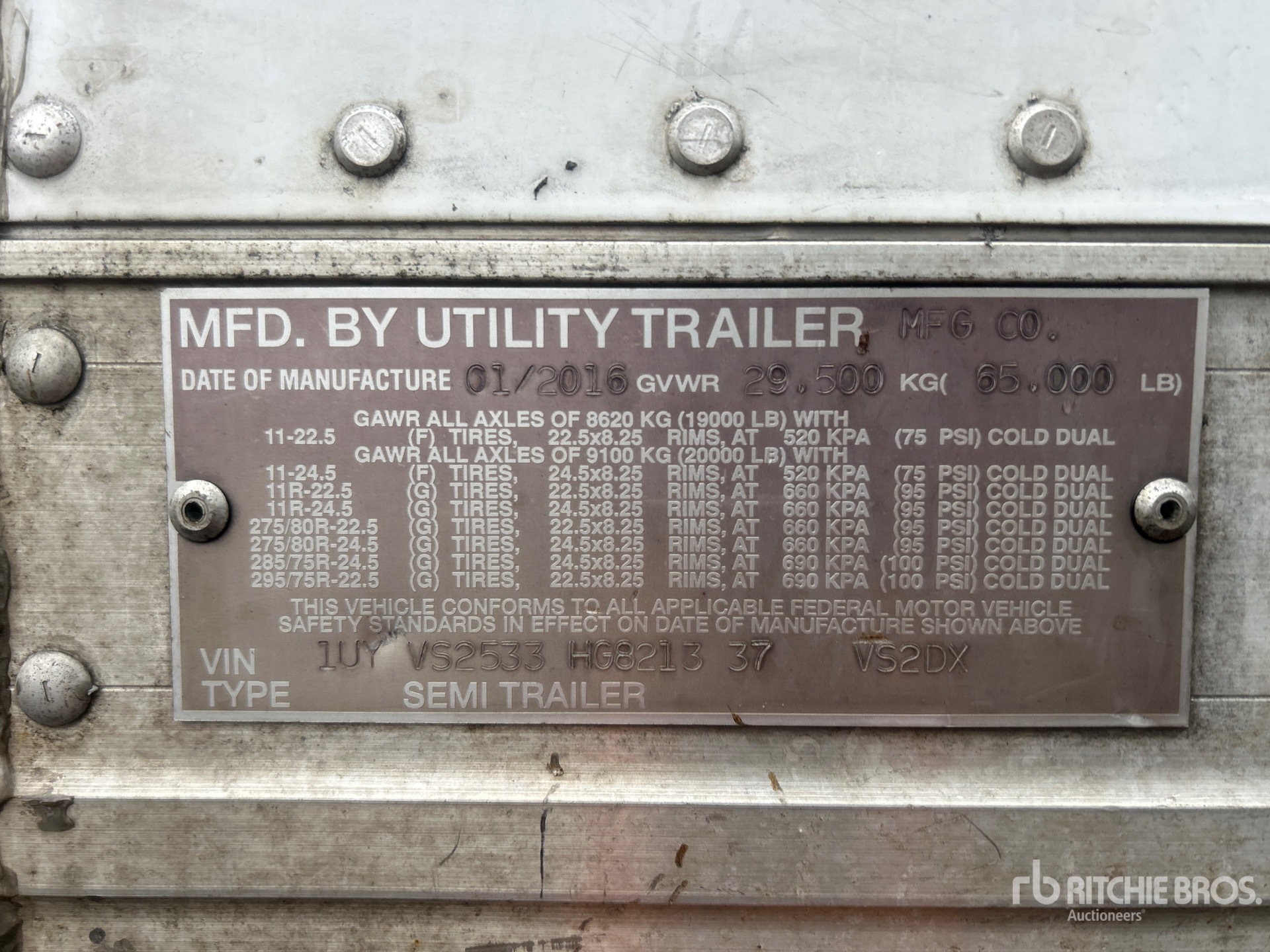 General Appearance with N.º de serie/VIN