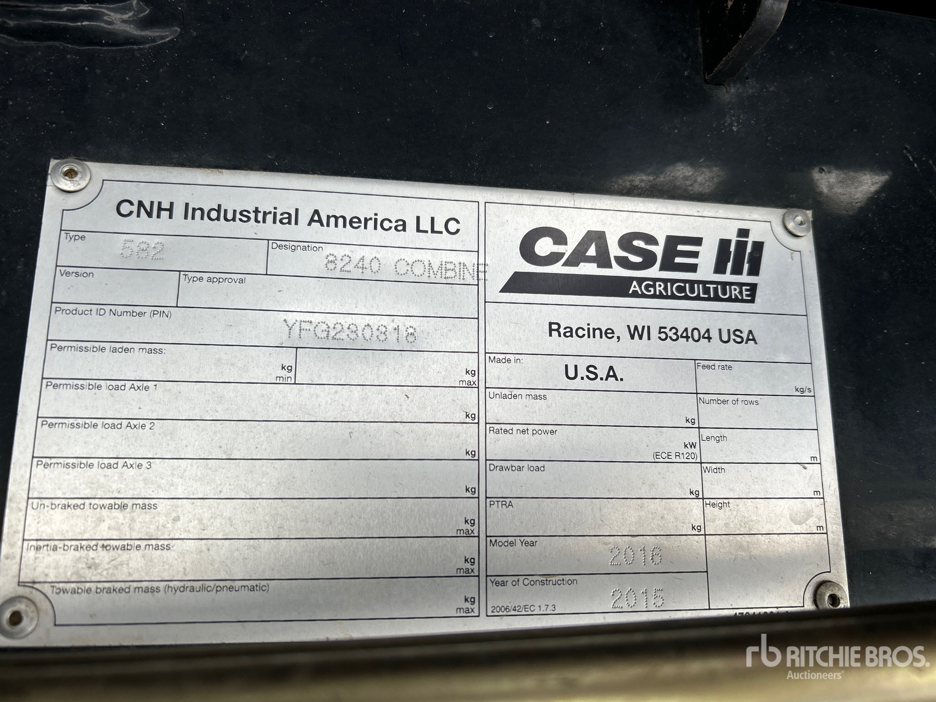 General Appearance with Serial Number / VIN