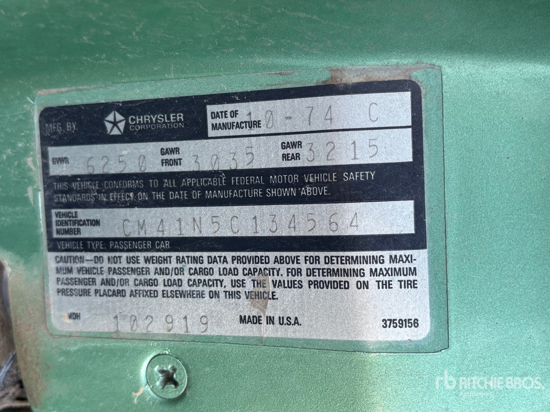 General Appearance with Second Serial Number/VIN Photo