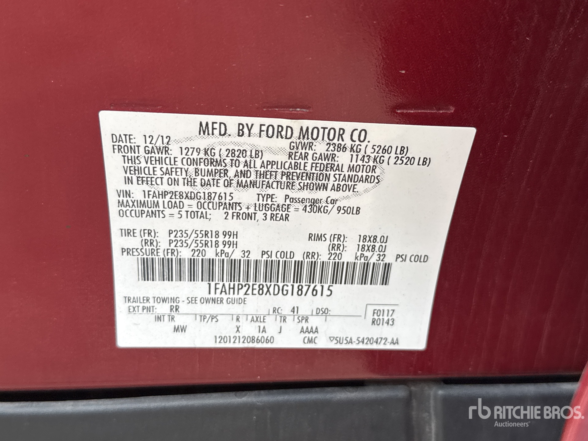 General Appearance with Serial Number / VIN