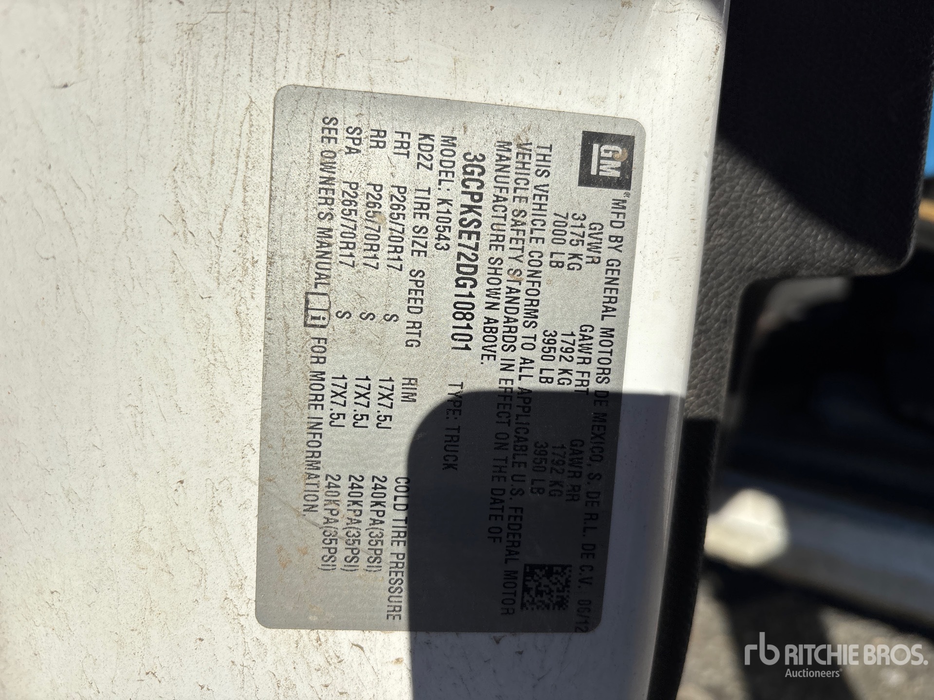 General Appearance with Serial Number / VIN