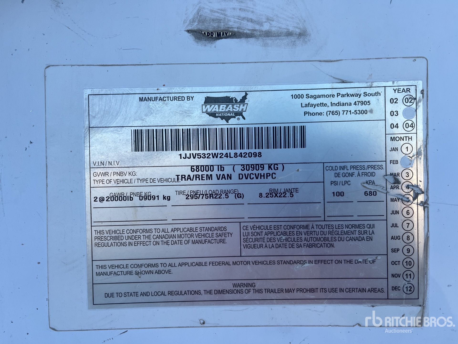 General Appearance with Numero seriale/numero d’identificazione del veicolo (VIN)