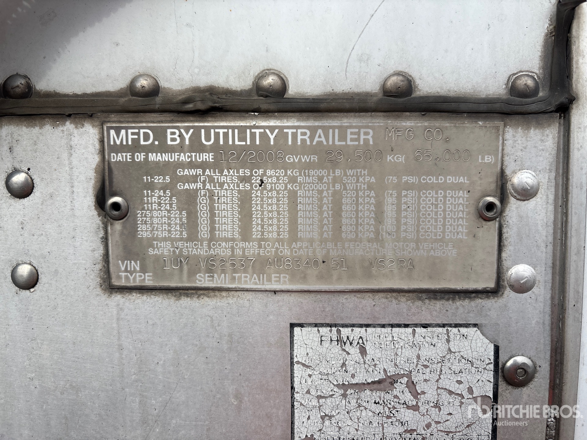 General Appearance with Serial Number / VIN