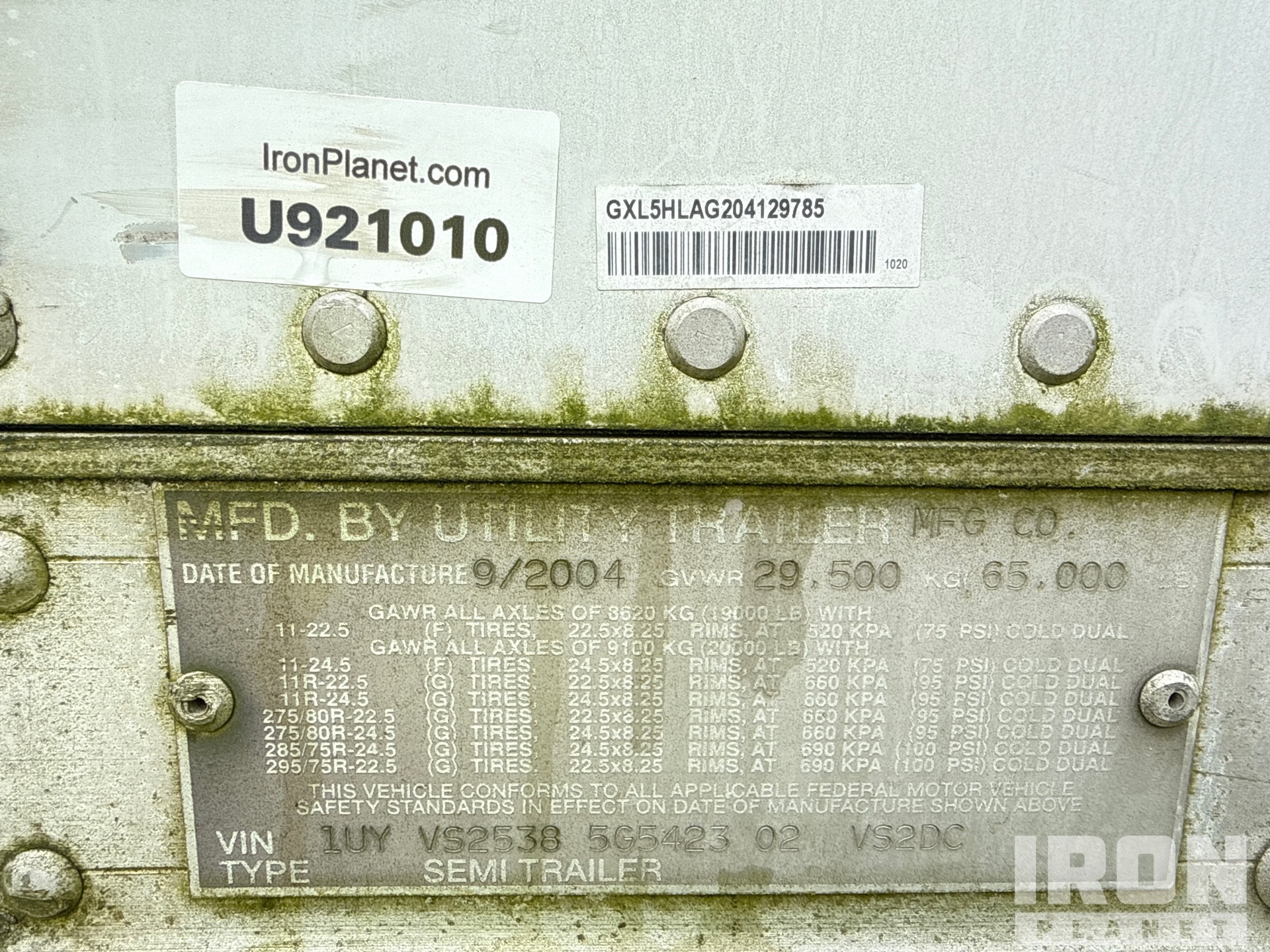 General Appearance with Serial Number / VIN