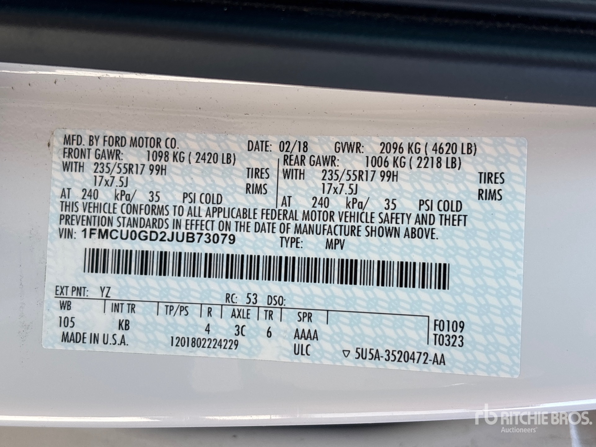 General Appearance with Numer seryjny/numer identyfikacyjny pojazdu