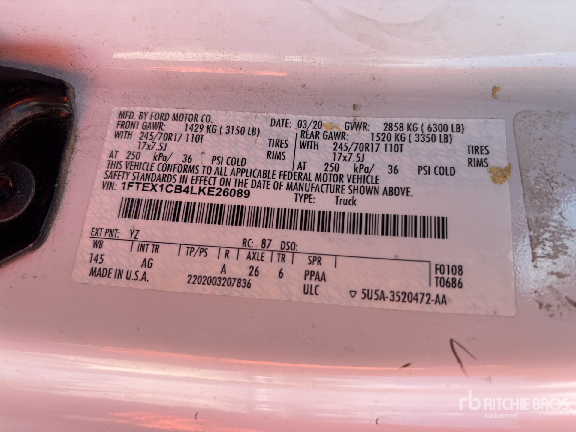 General Appearance with Numero seriale/numero d’identificazione del veicolo (VIN)