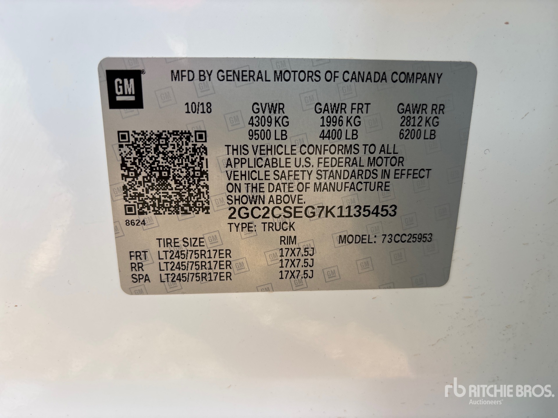 General Appearance with Serial Number / VIN