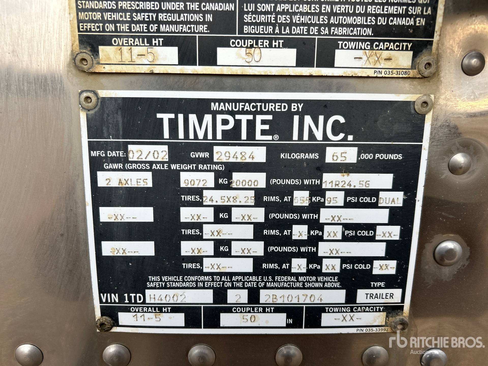 General Appearance with Numero seriale/numero d’identificazione del veicolo (VIN)