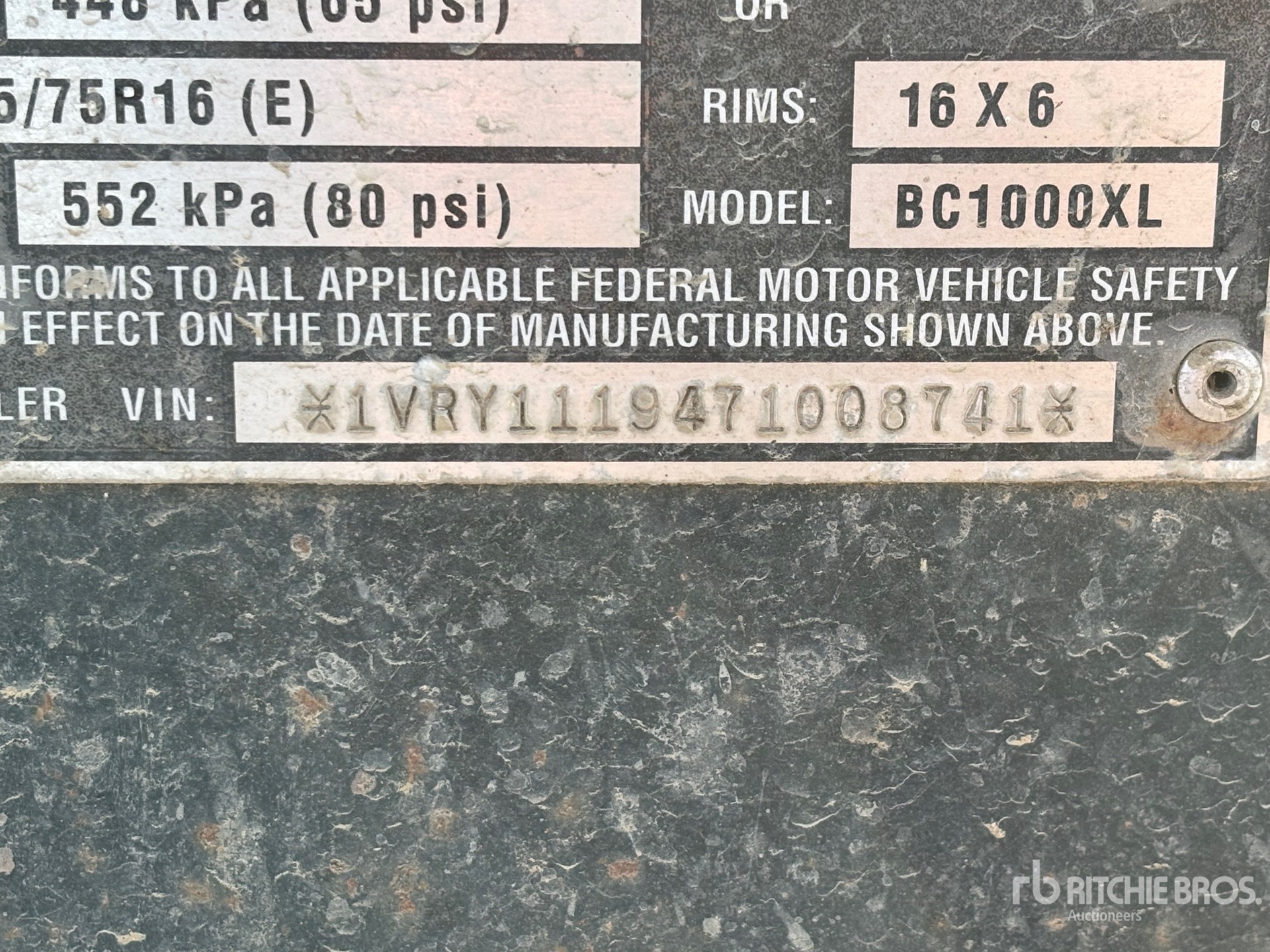 General Appearance with Serial Number / VIN