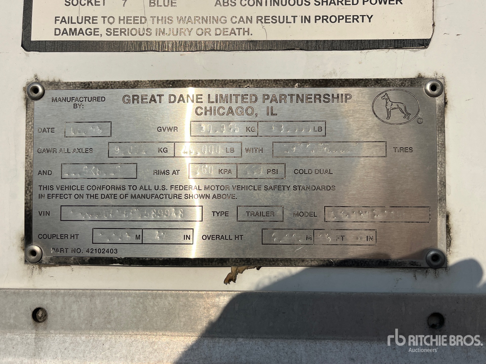 General Appearance with Serial Number / VIN