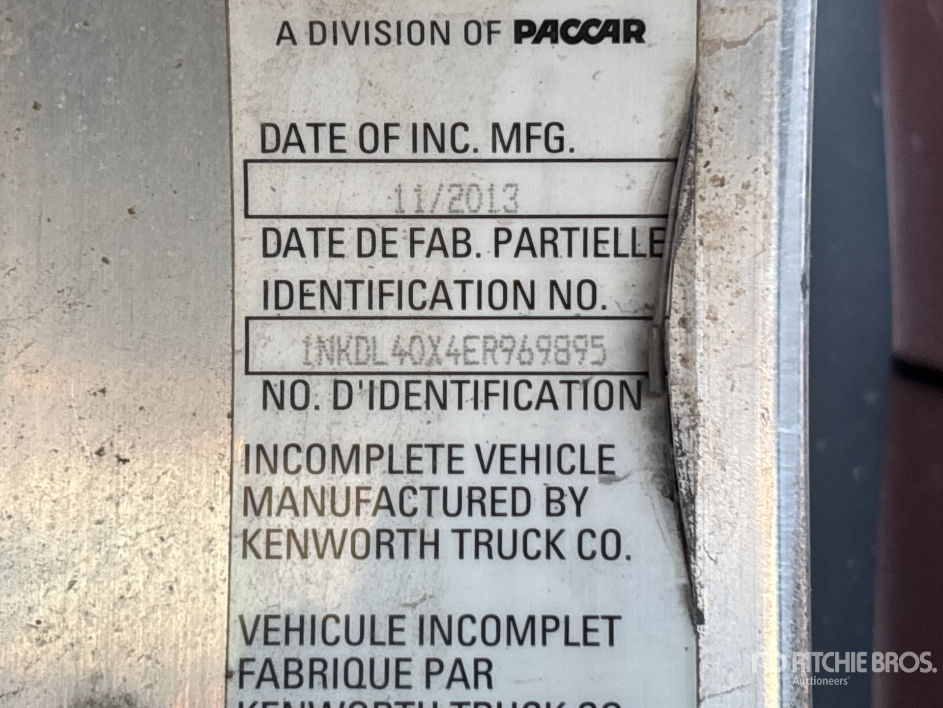 General Appearance with Serial Number / VIN