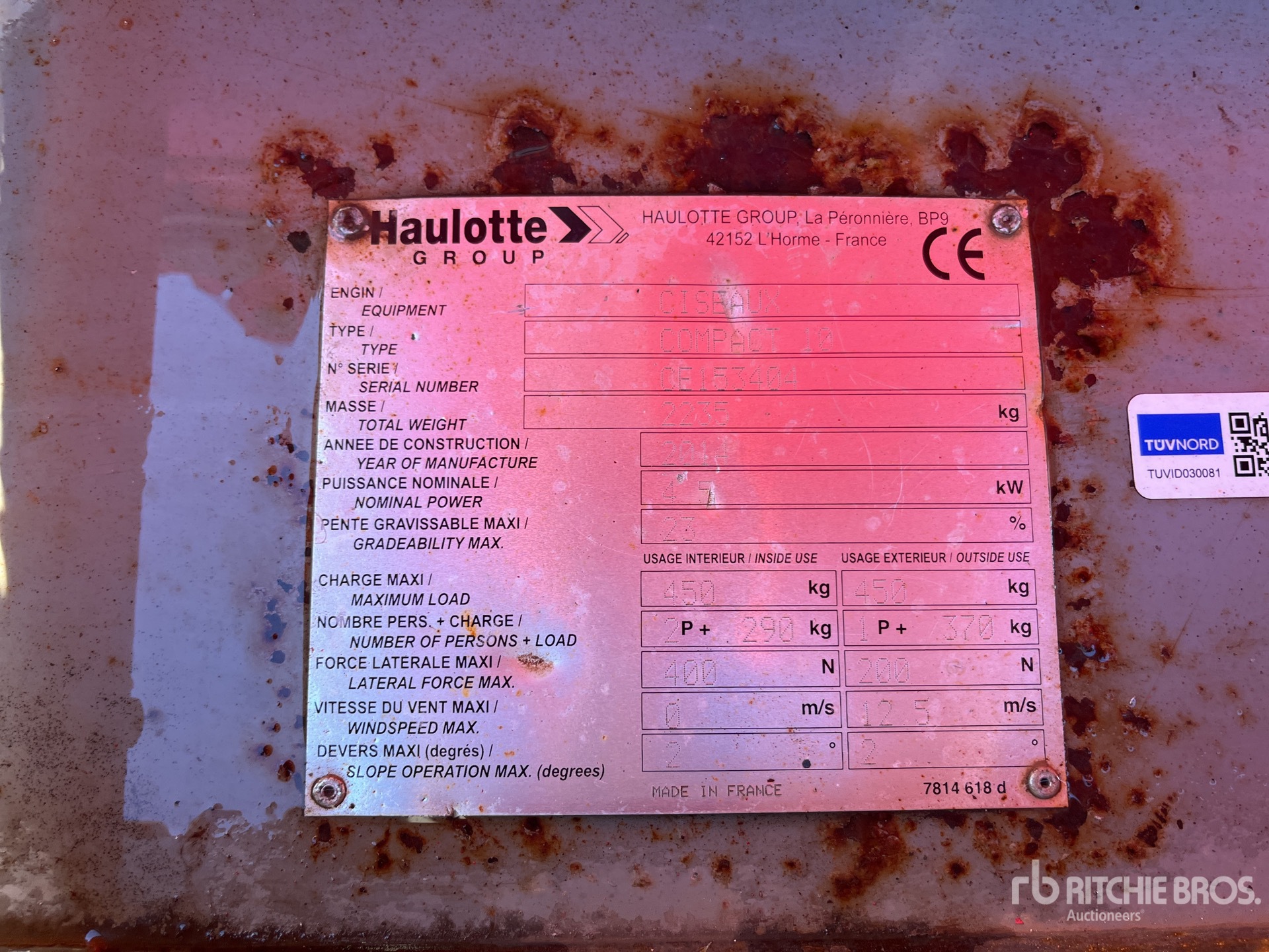 General Appearance with Serial Number / VIN