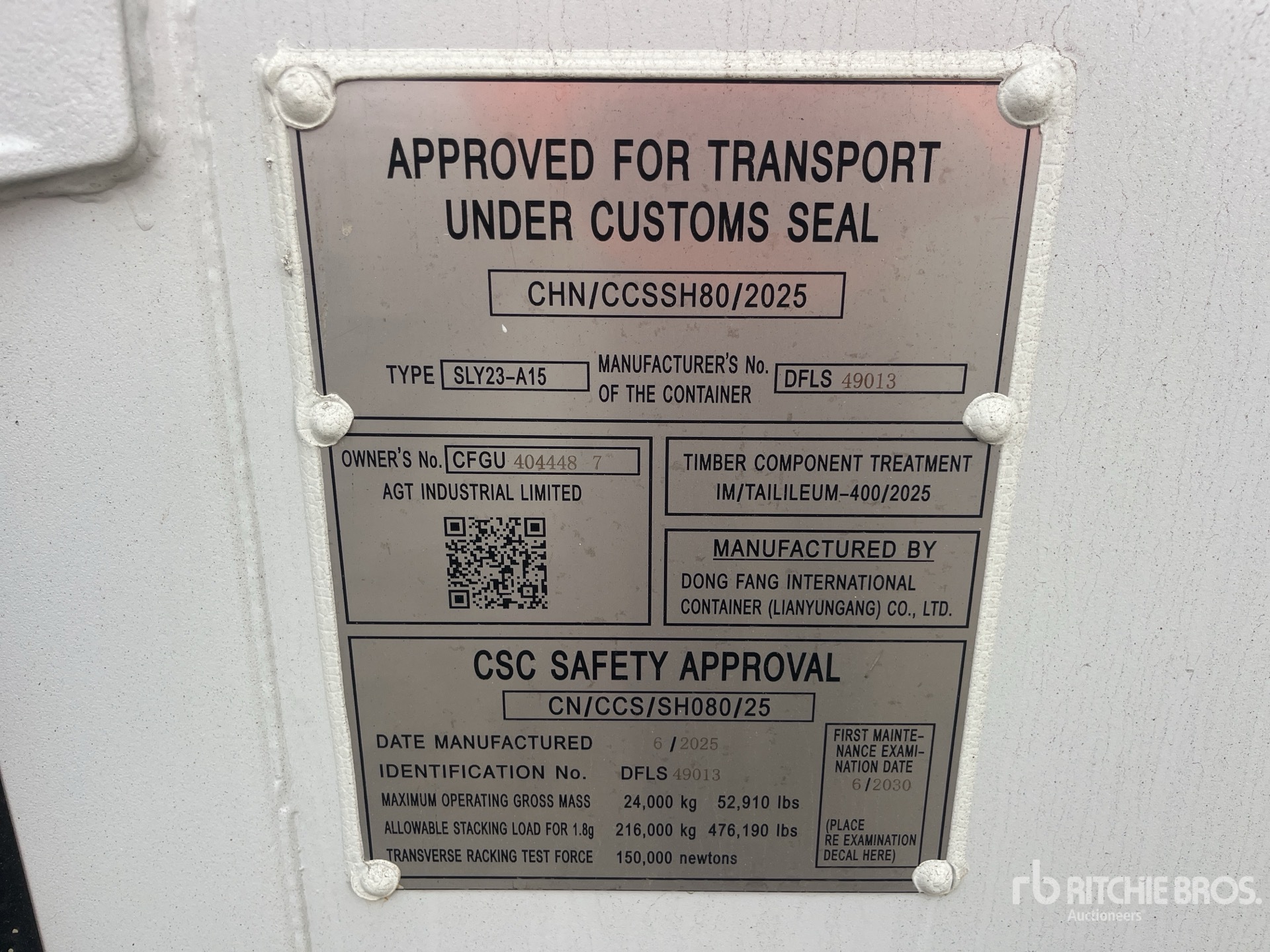 General Appearance with Serial Number / VIN