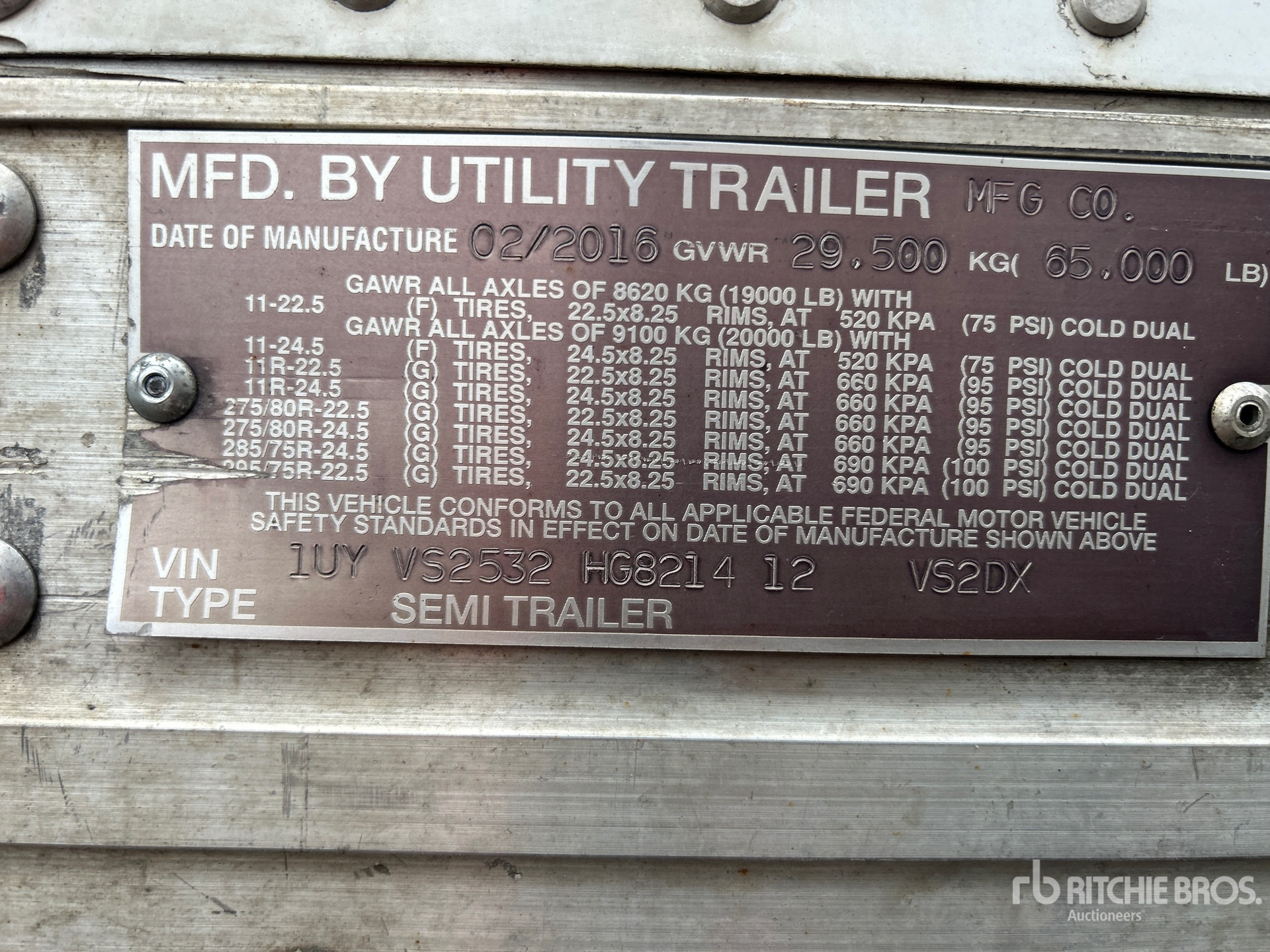 General Appearance with N.º de serie/VIN