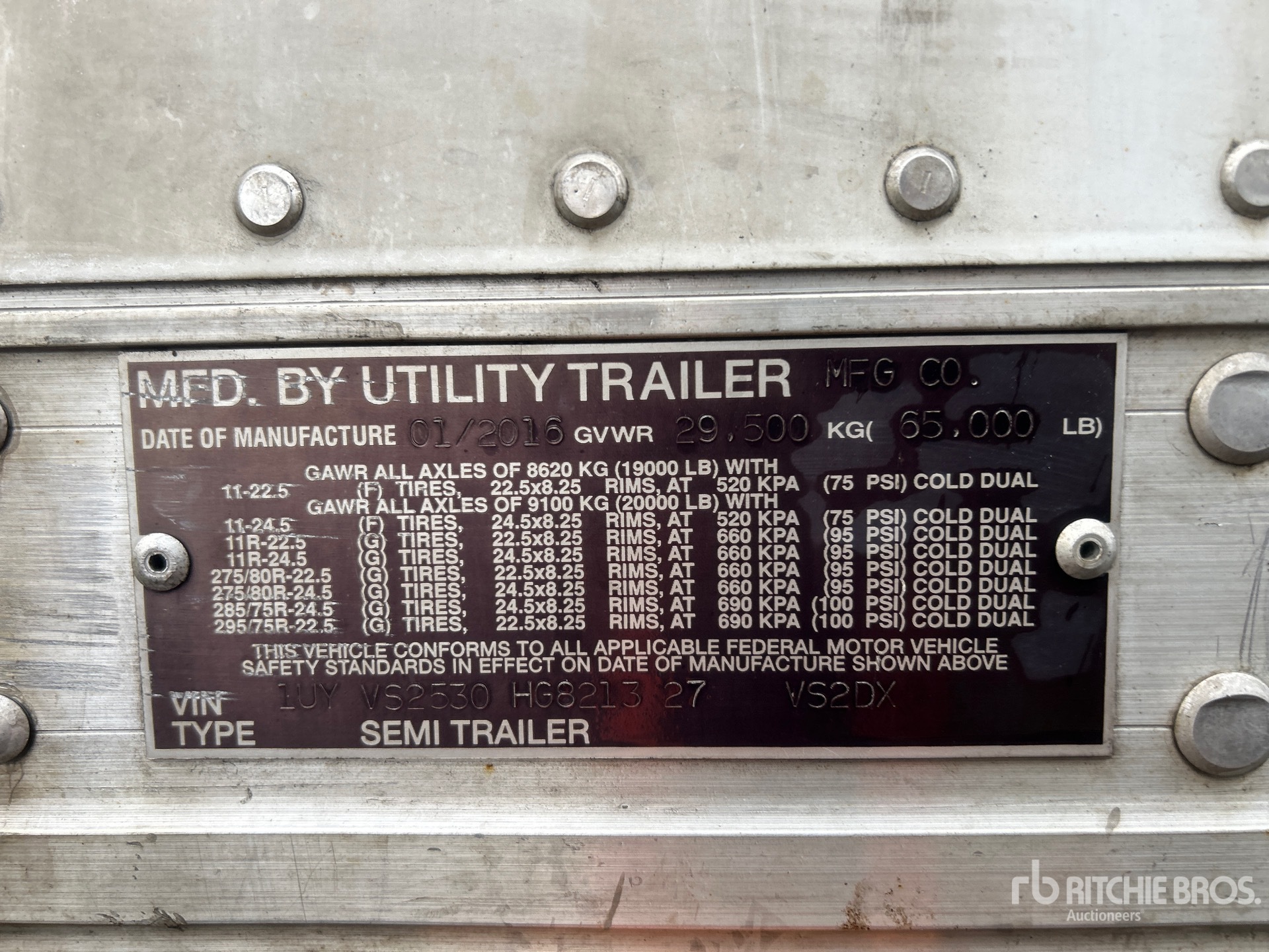 General Appearance with N.º de serie/VIN