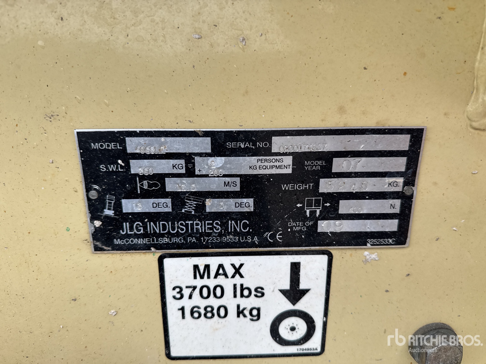 General Appearance with N.º de serie/VIN