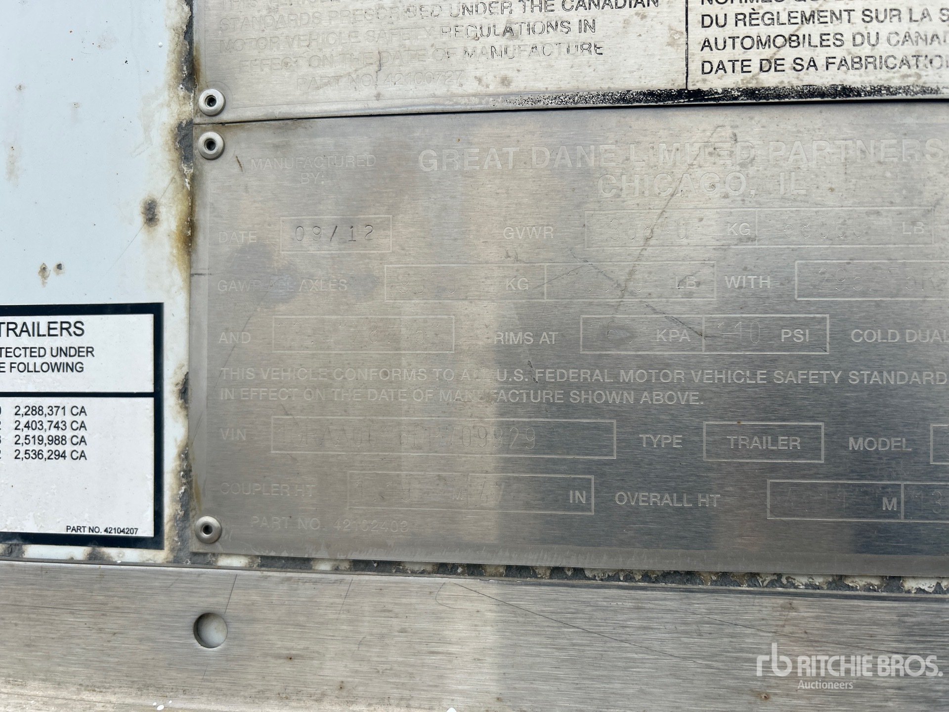 General Appearance with N.º de serie/VIN