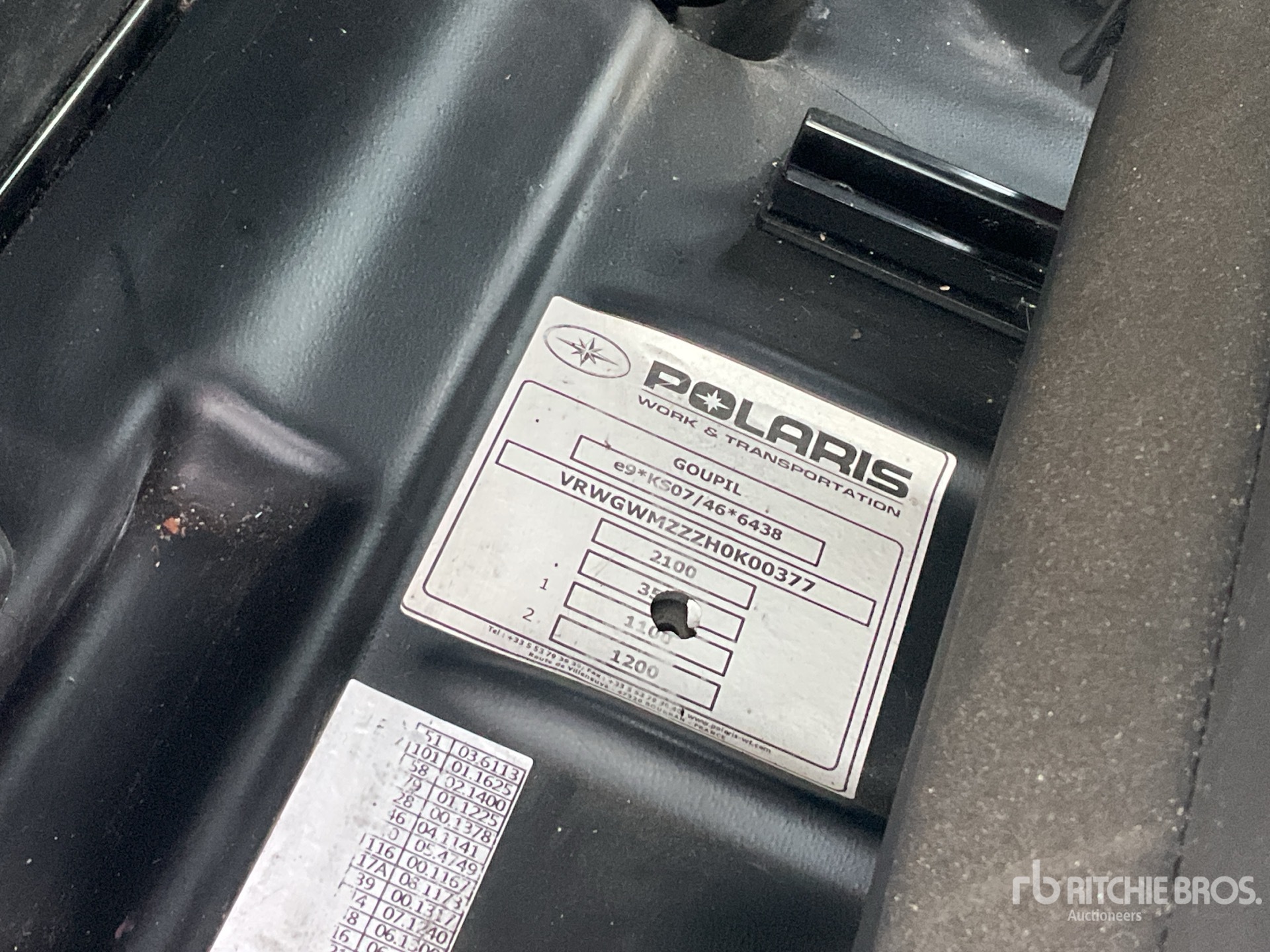 General Appearance with Serial Number / VIN