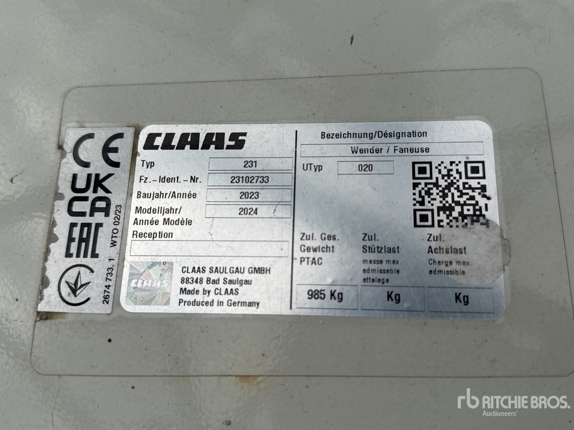 General Appearance with N.º de serie/VIN