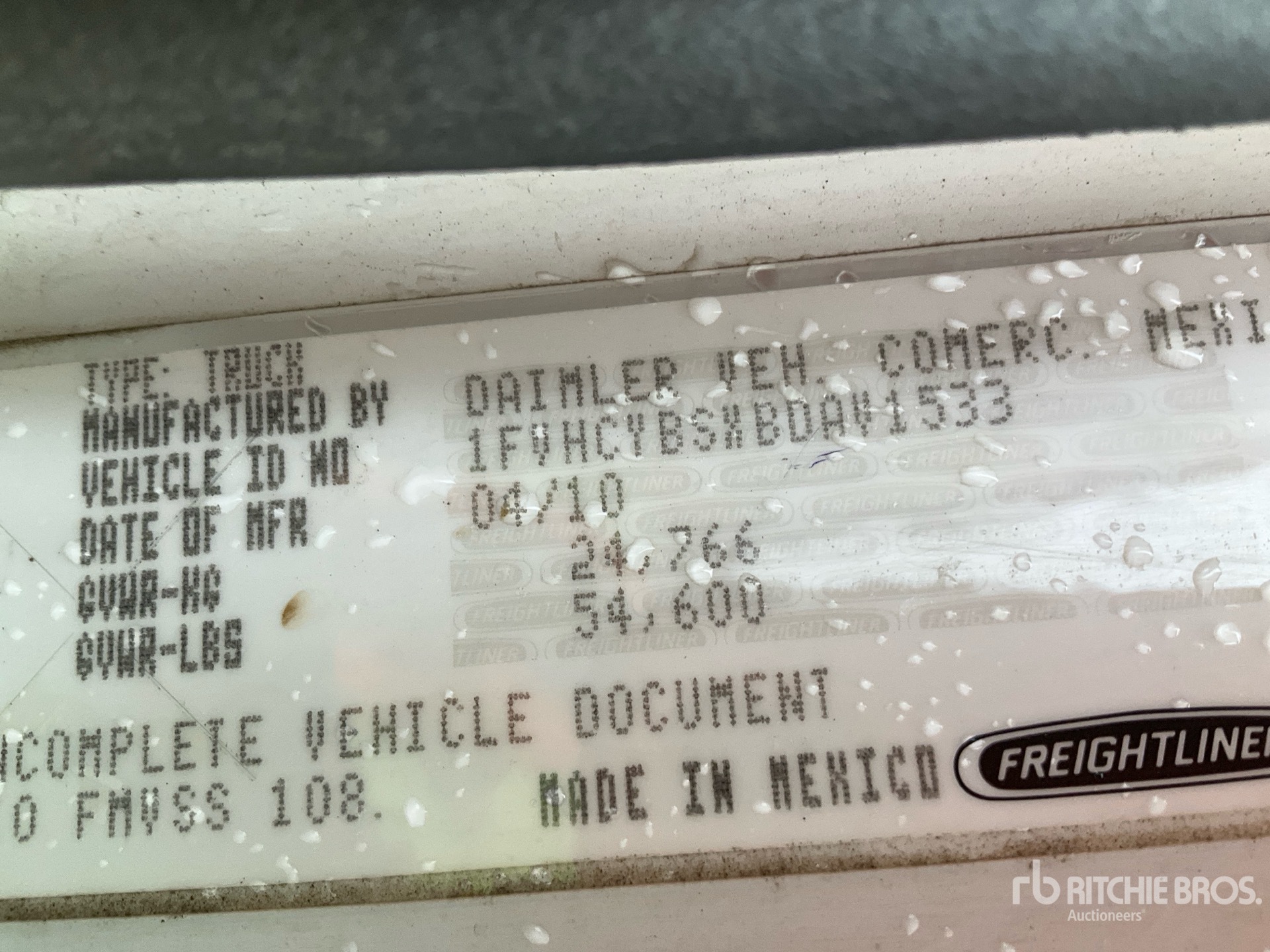 General Appearance with Serial Number / VIN