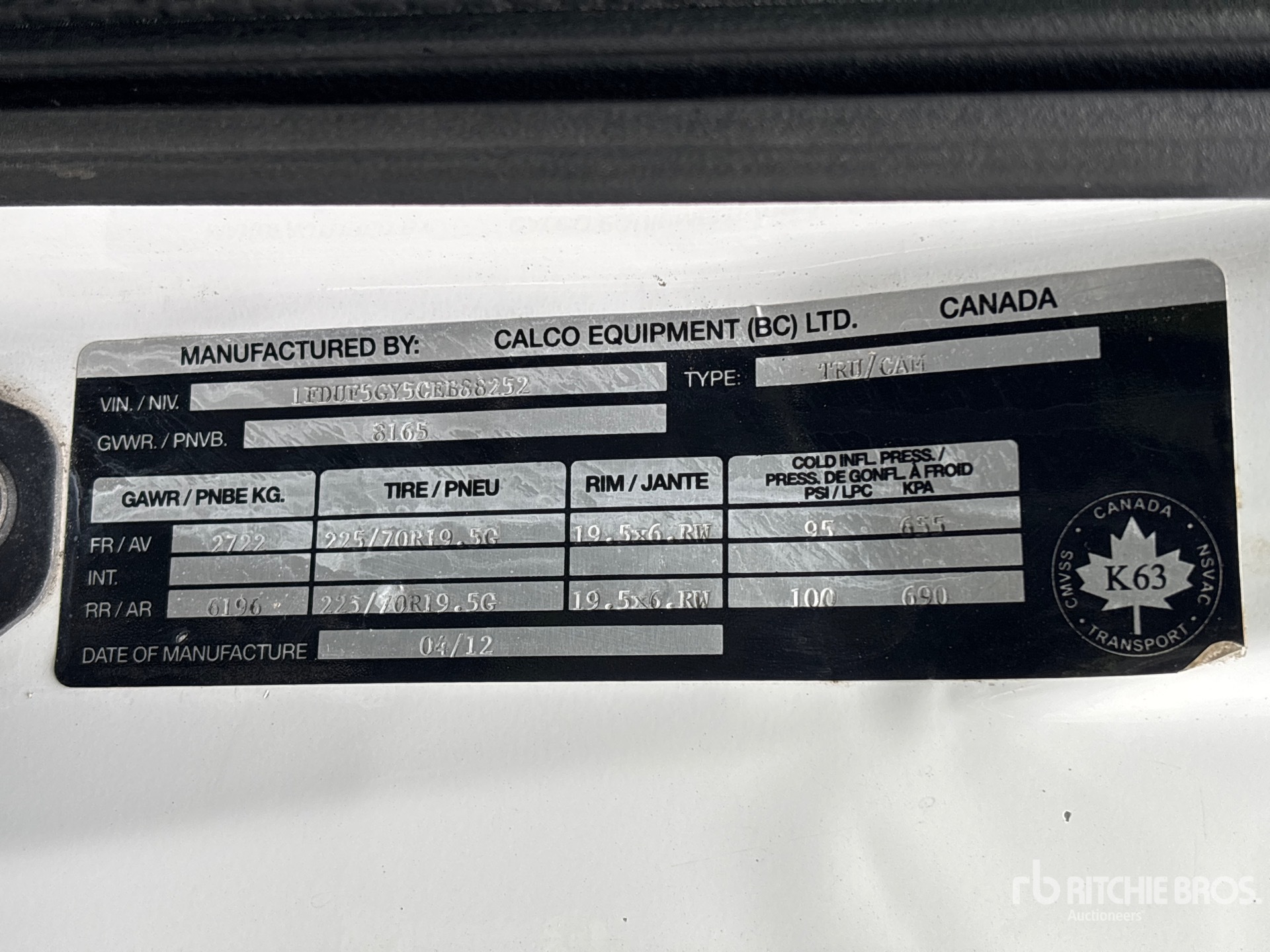 General Appearance with Second Serial Number/VIN Photo