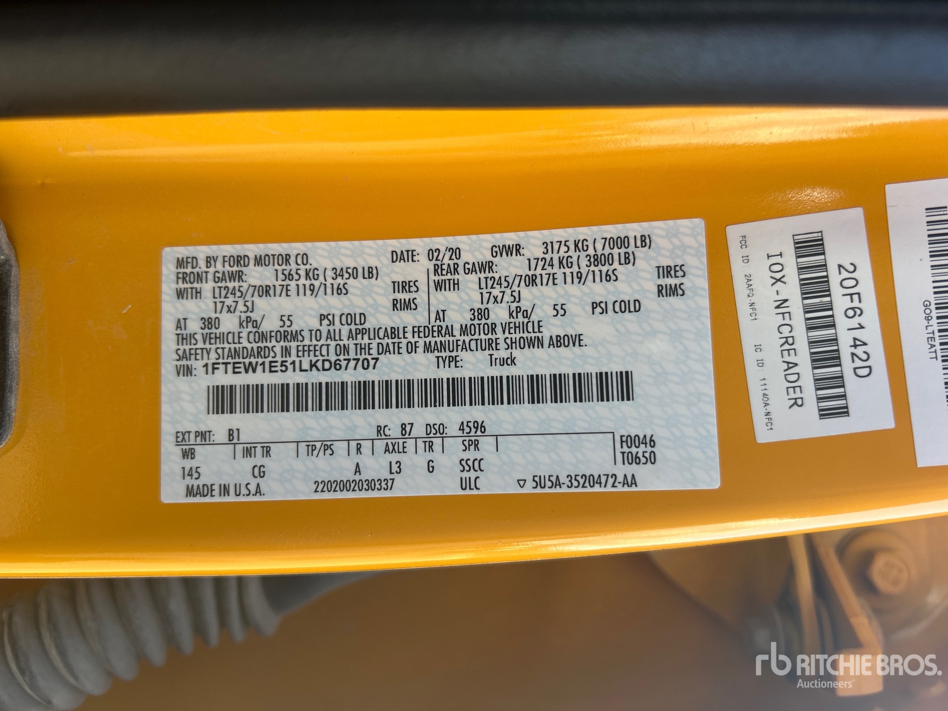 General Appearance with Numéro de série/Numéro d'identification du véhicule automobile