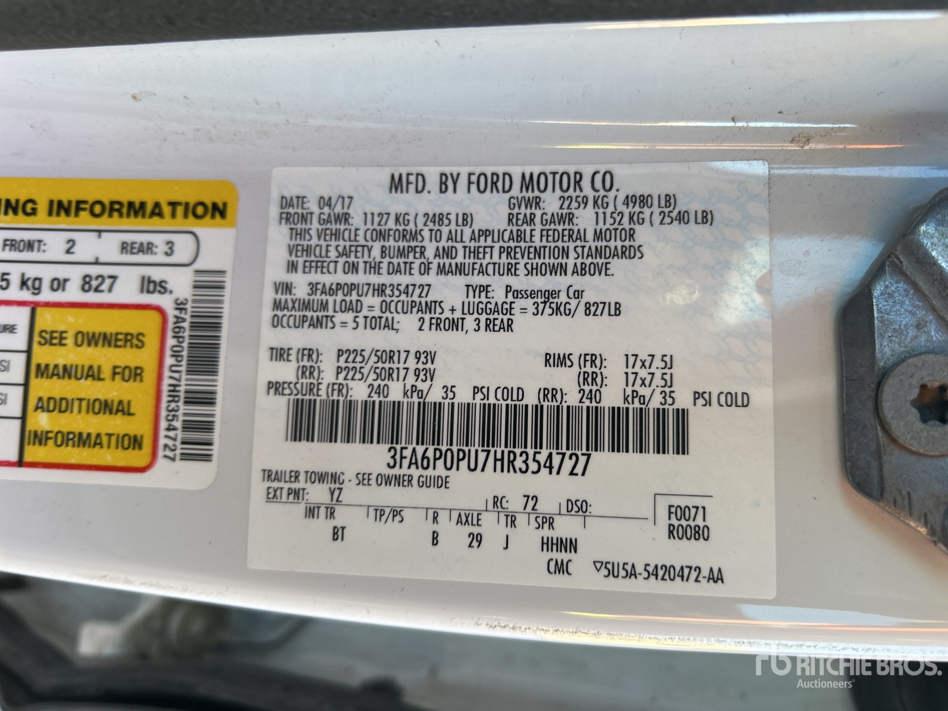 General Appearance with Serial Number / VIN