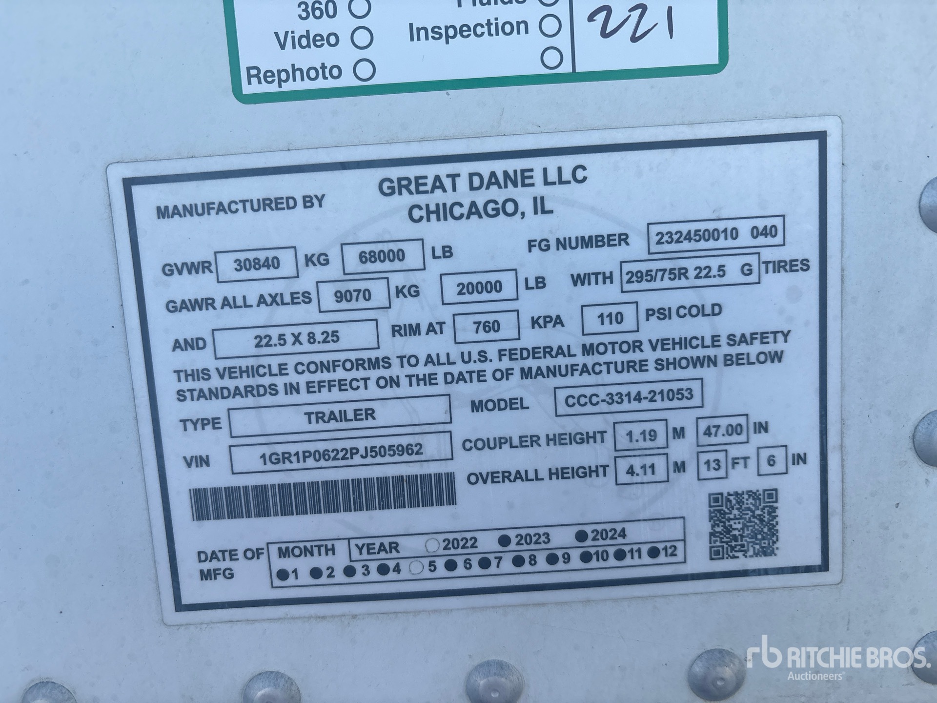 General Appearance with Seriennummer / FIN