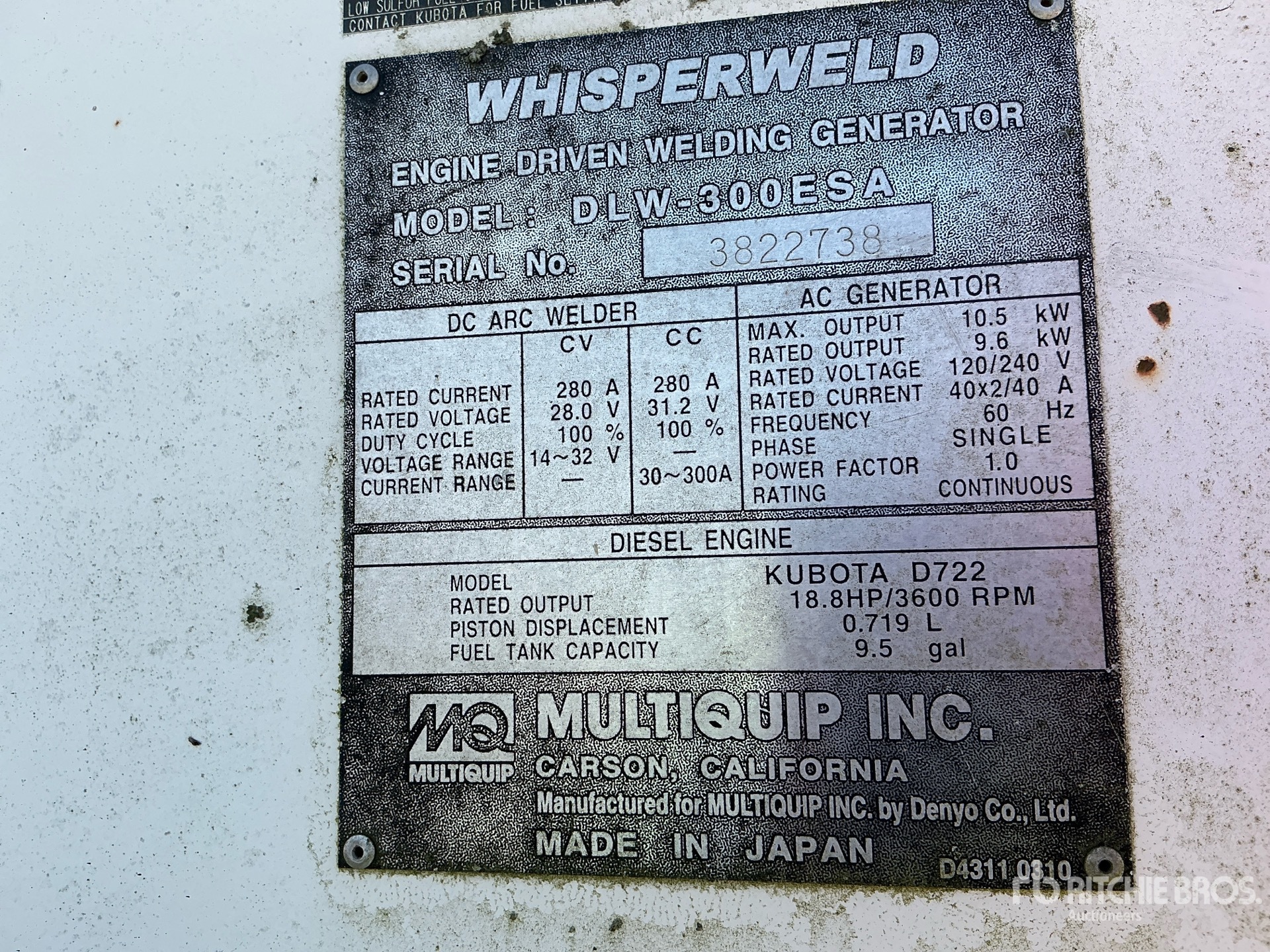 General Appearance with N.º de serie/VIN