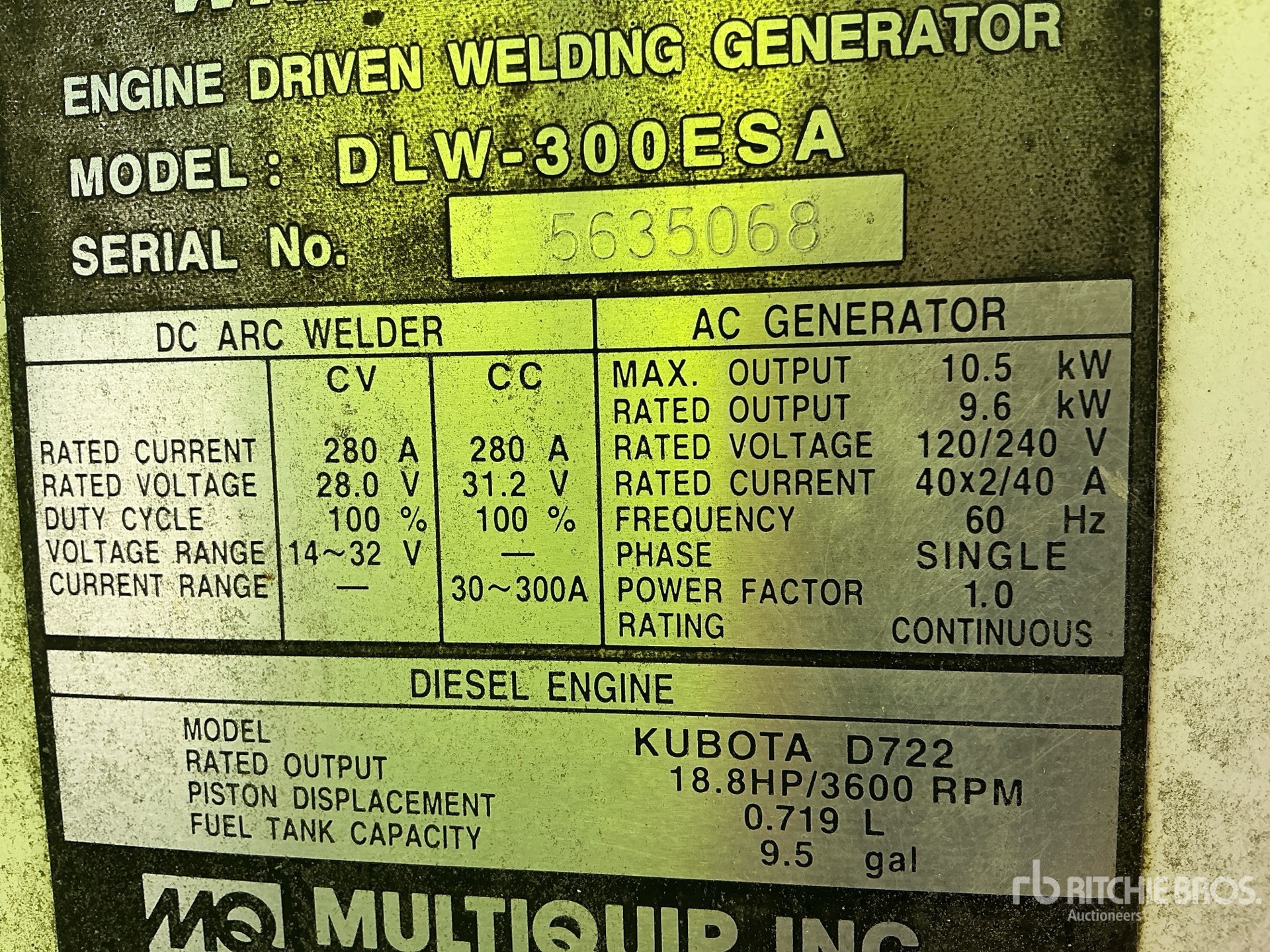 General Appearance with Serial Number / VIN