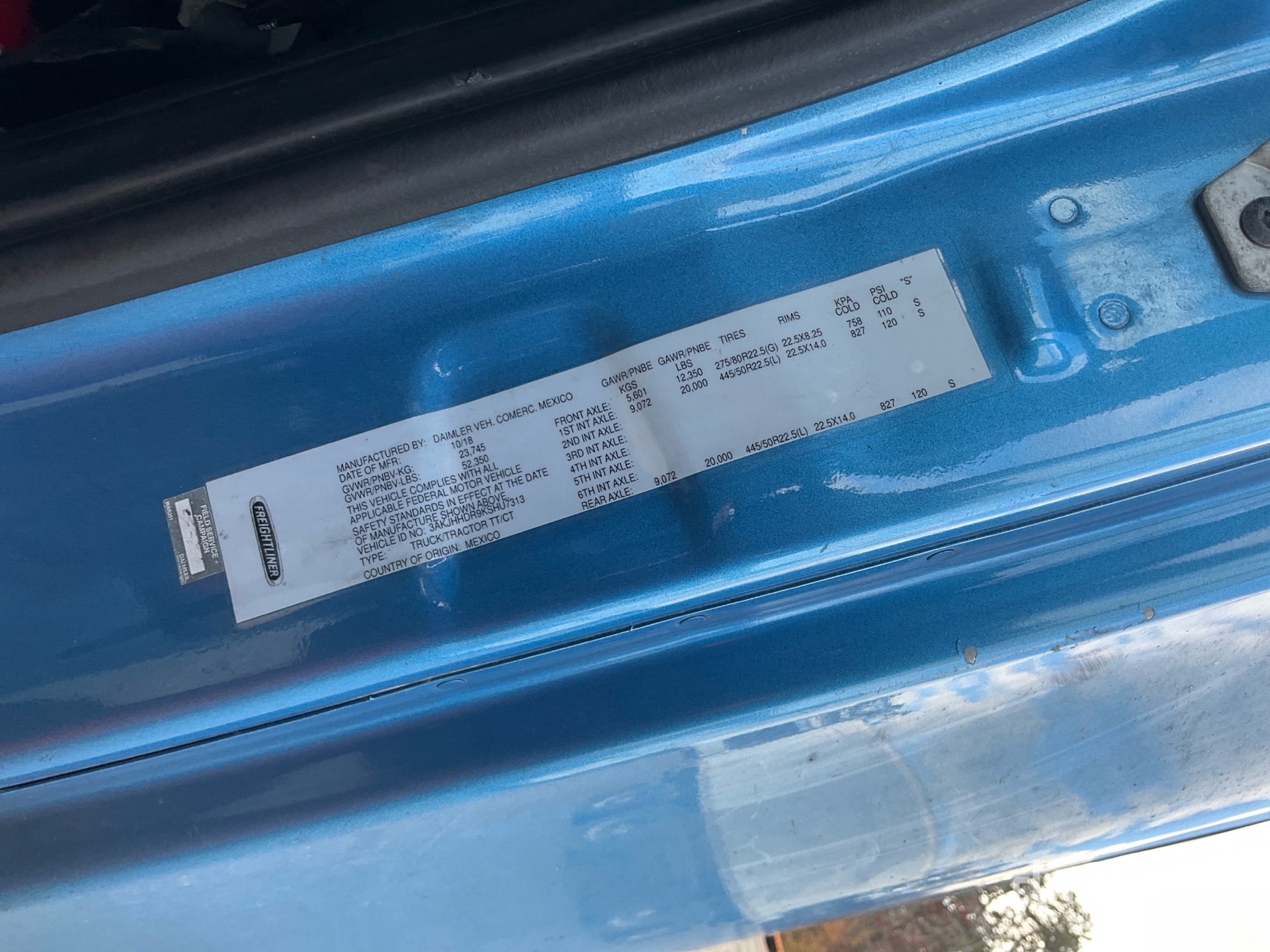 General Appearance with Serial Number / VIN