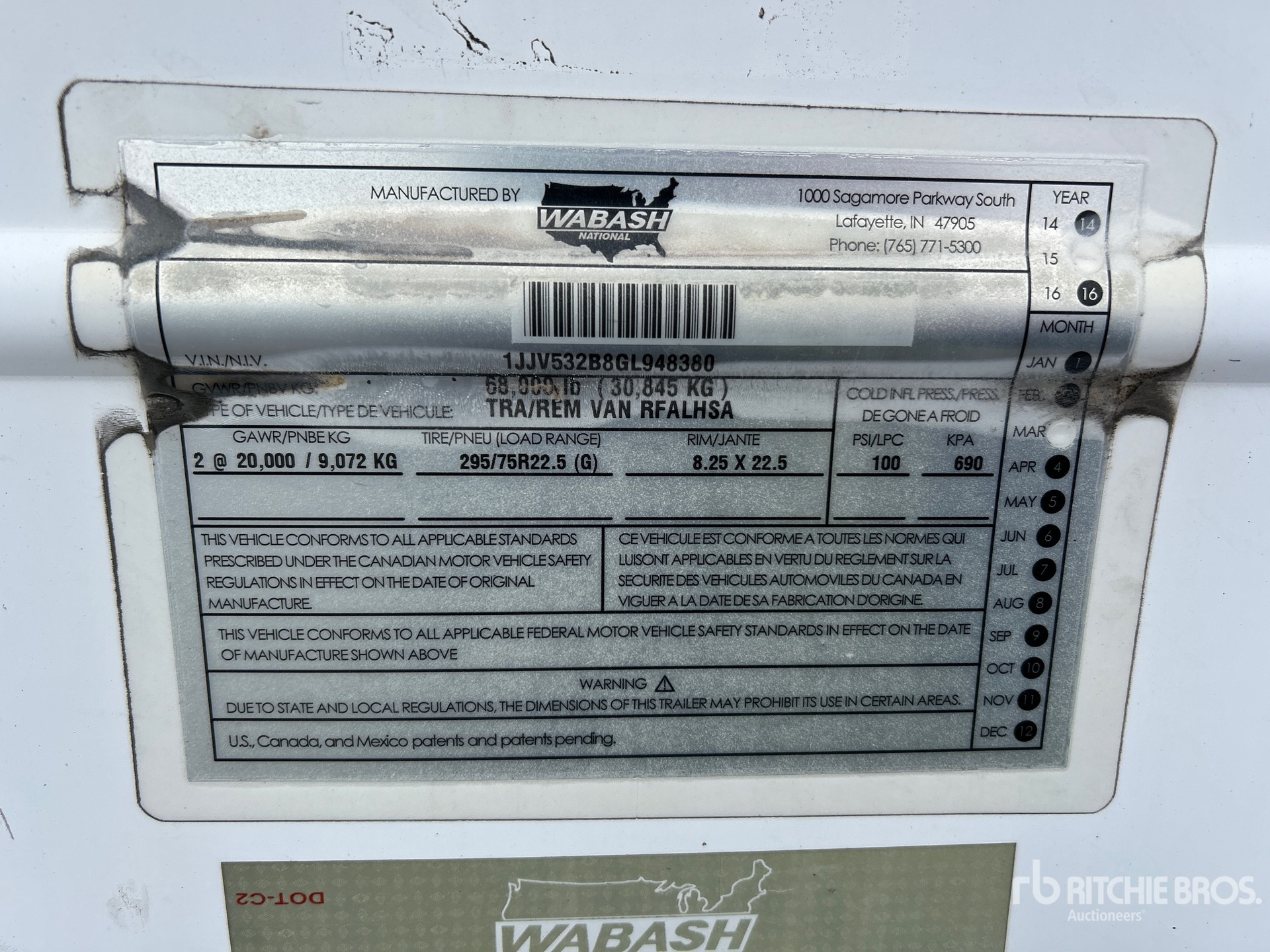 General Appearance with N.º de serie/VIN