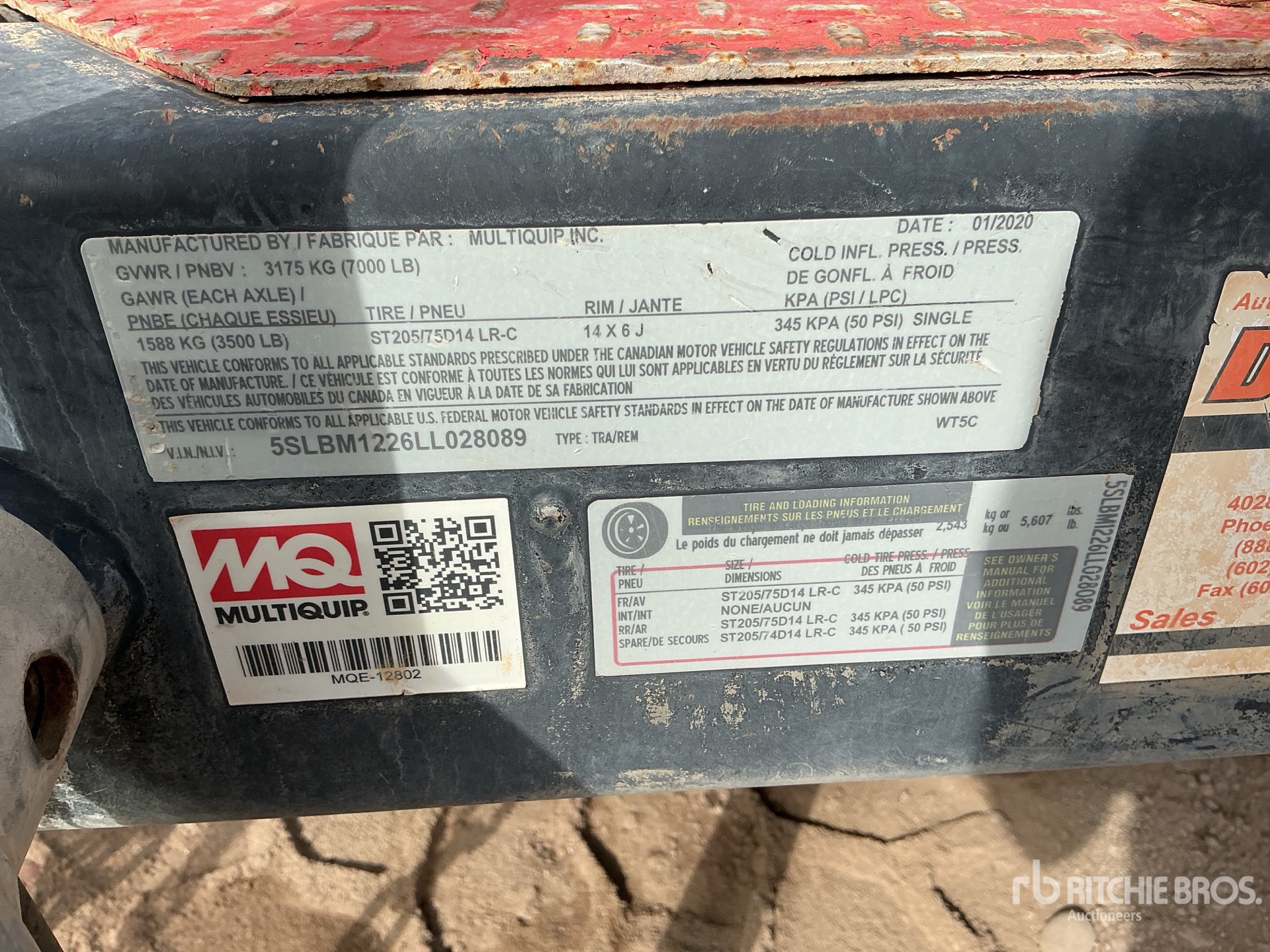 General Appearance with Numéro de série/Numéro d'identification du véhicule automobile