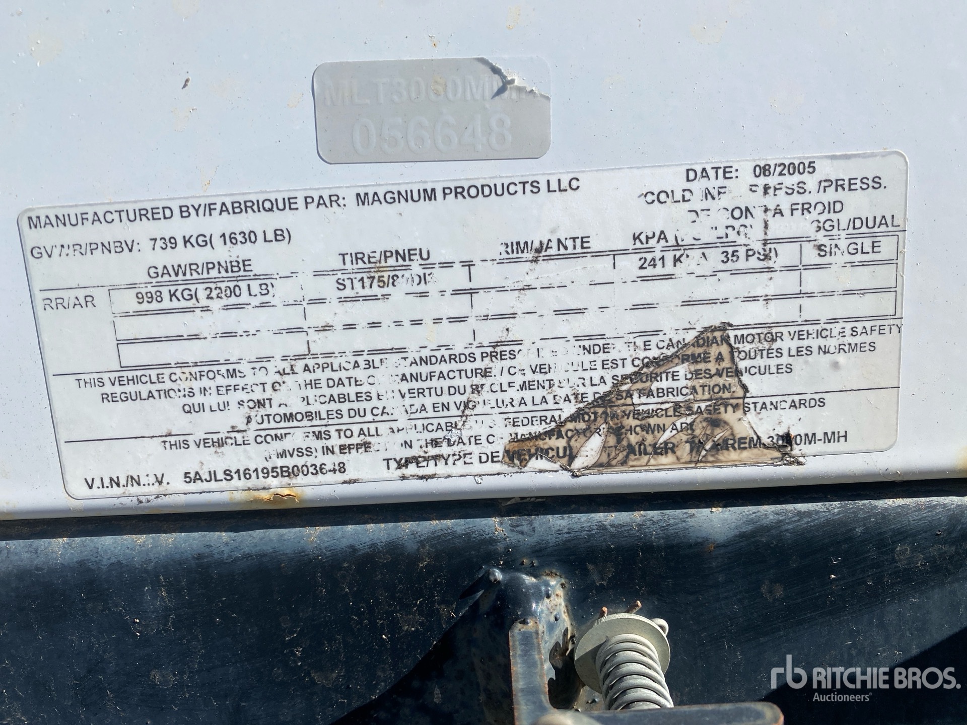 General Appearance with Serial Number / VIN