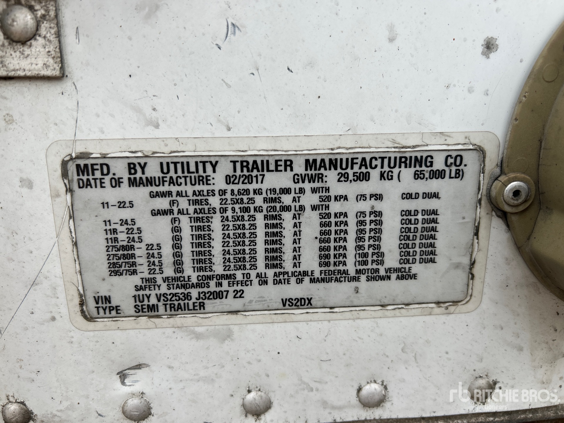 General Appearance with Serial Number / VIN