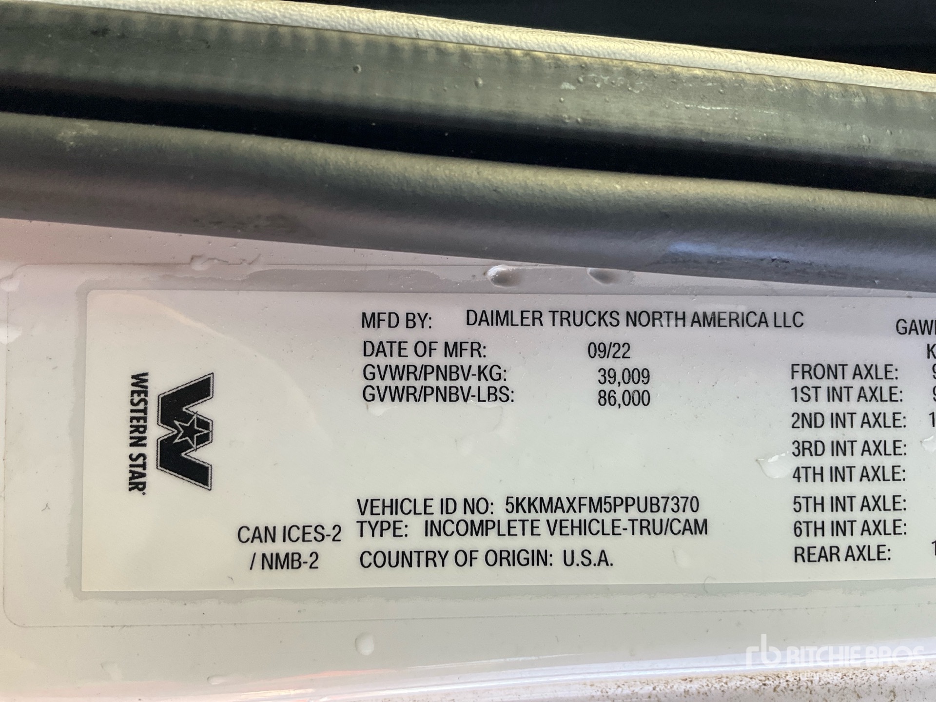 General Appearance with Serial Number / VIN