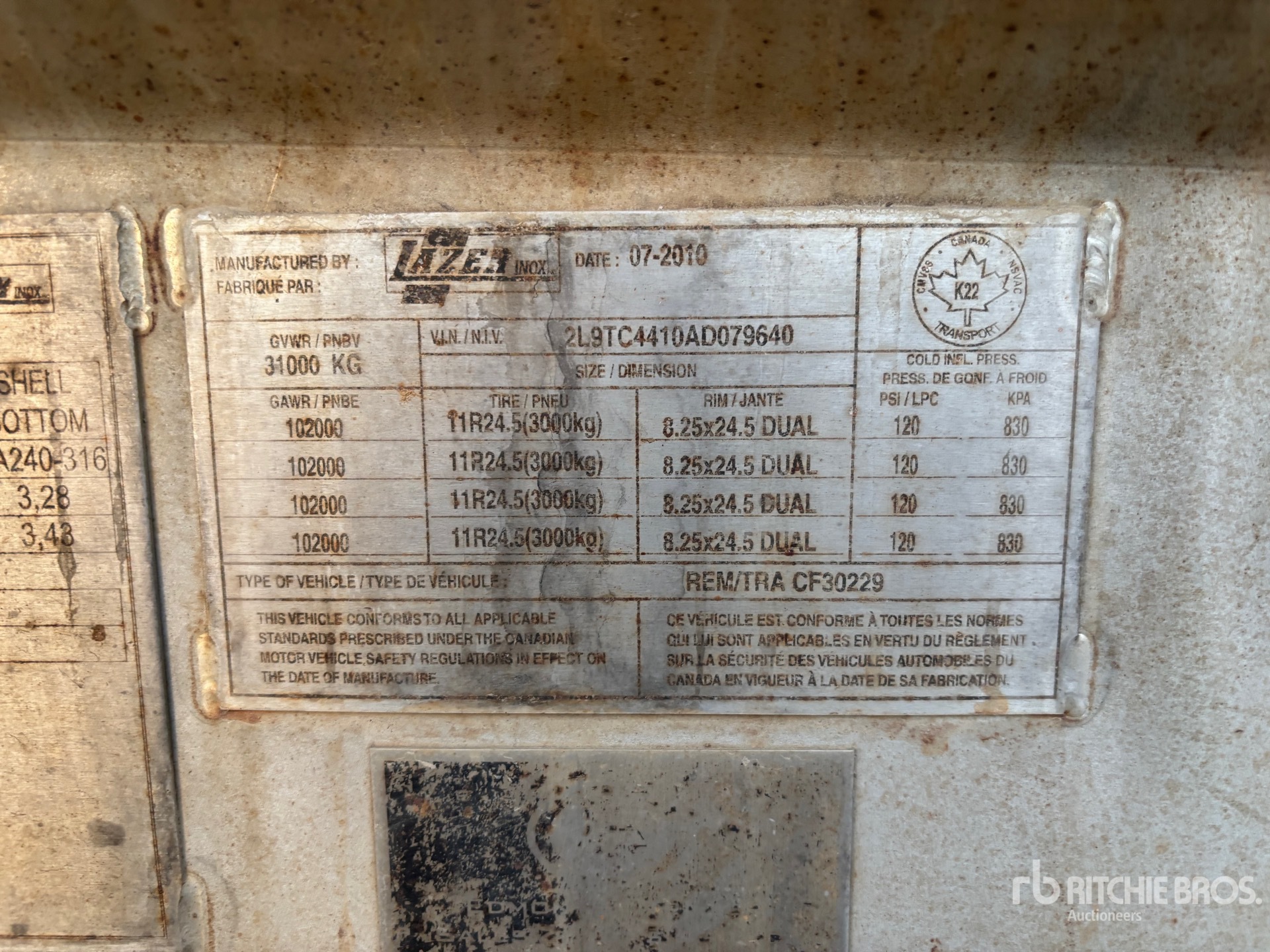 General Appearance with Serial Number / VIN