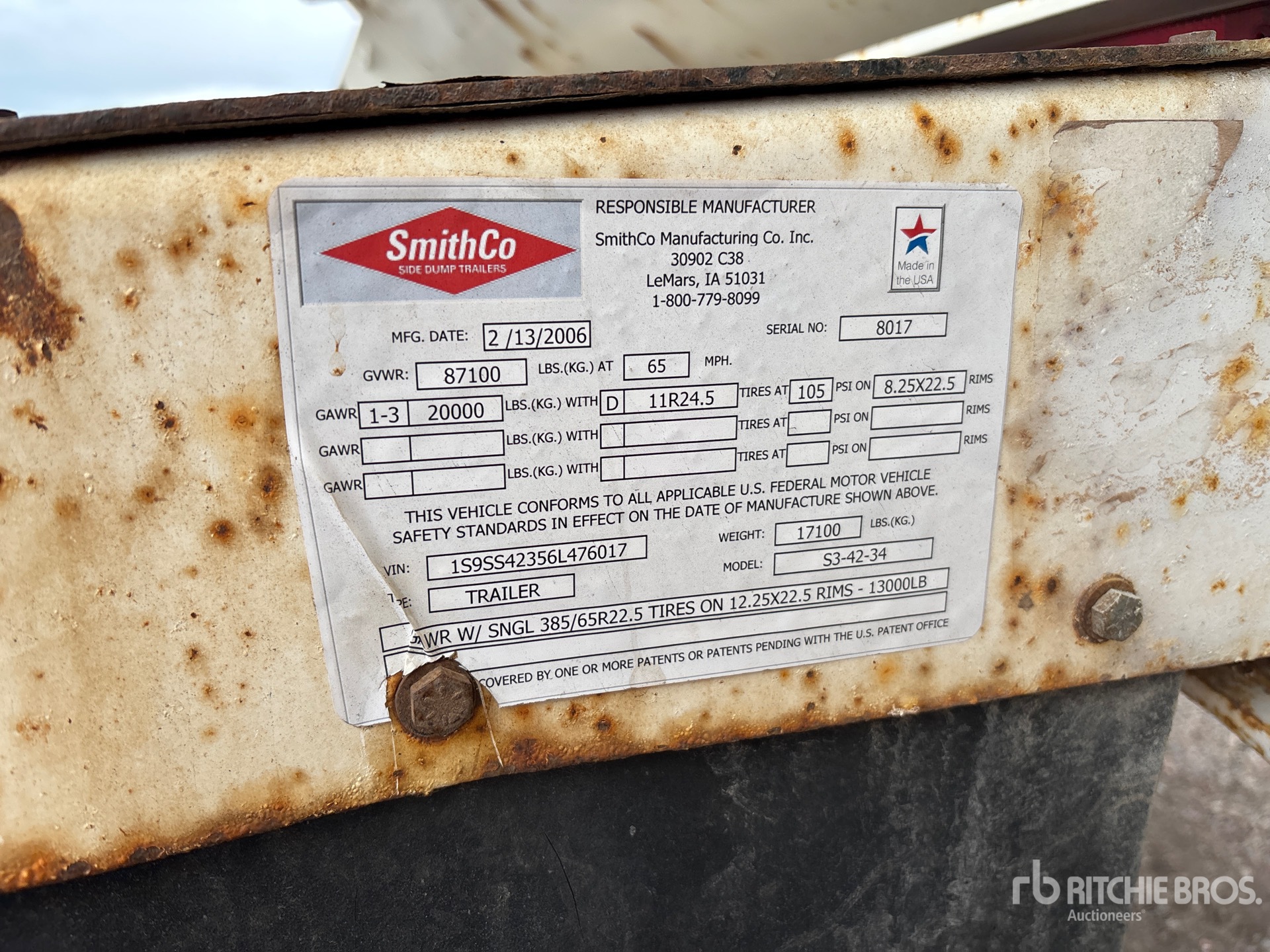 General Appearance with N.º de serie/VIN