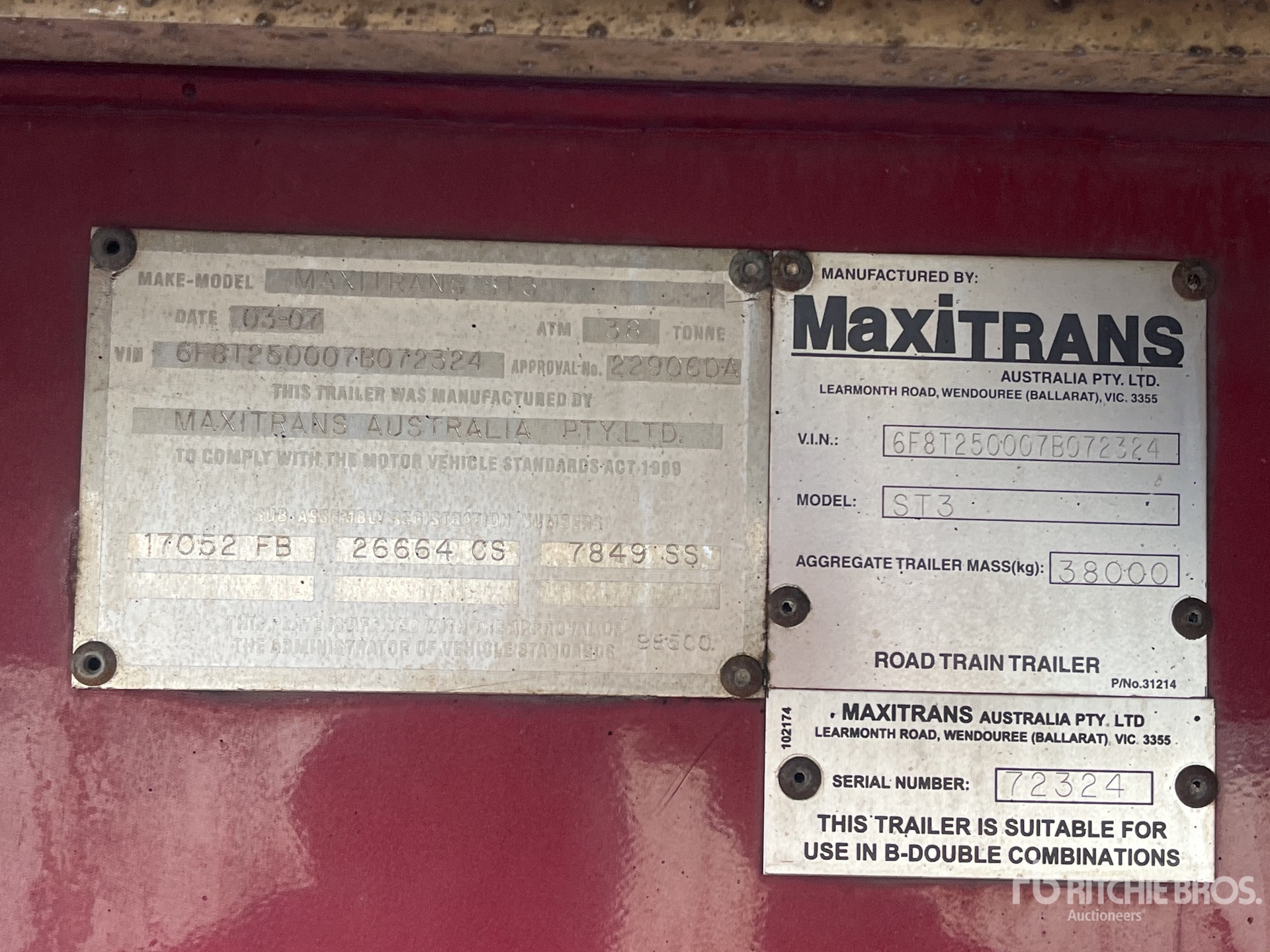 General Appearance with Serial Number / VIN