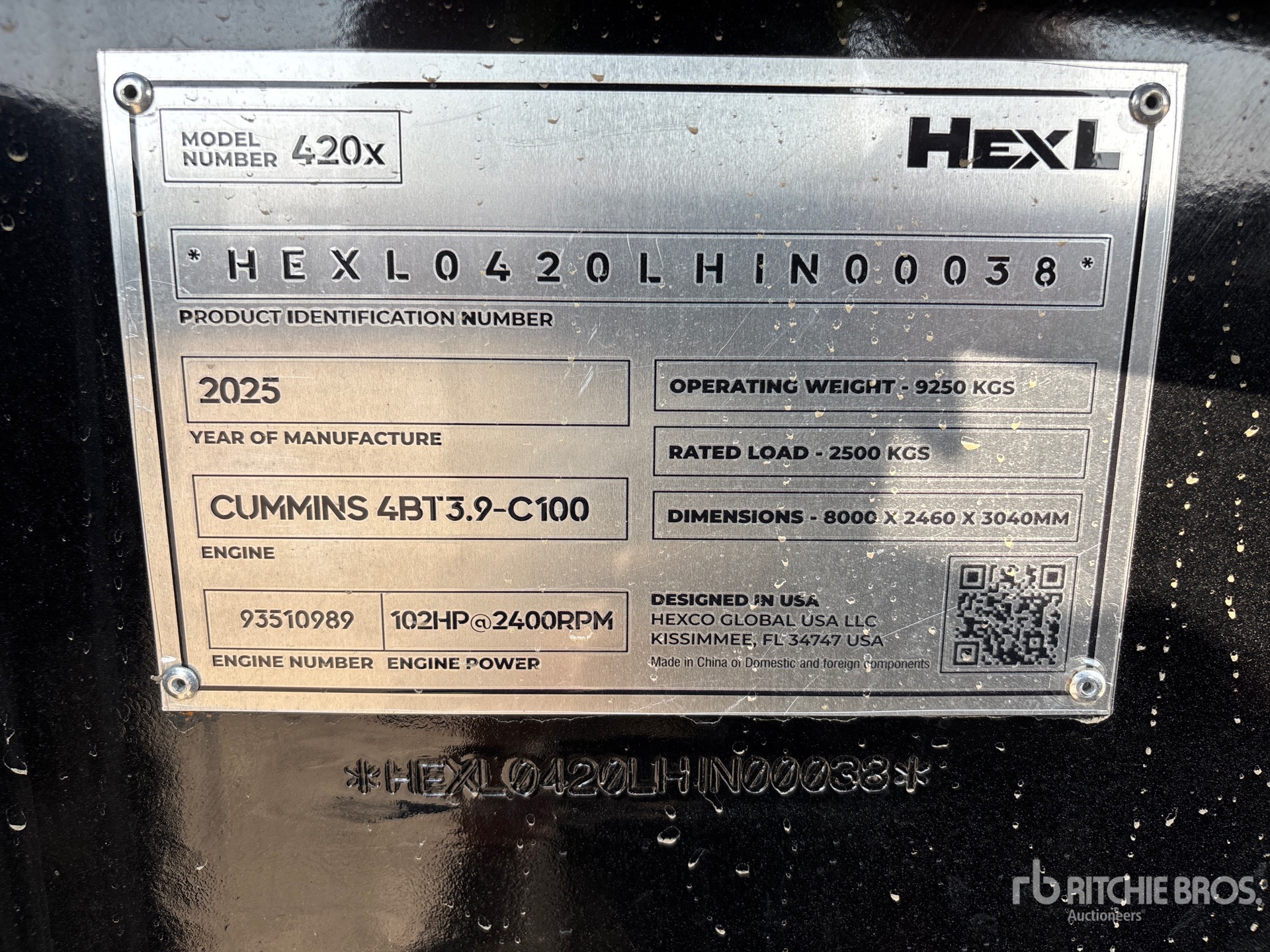 General Appearance with Serial Number / VIN