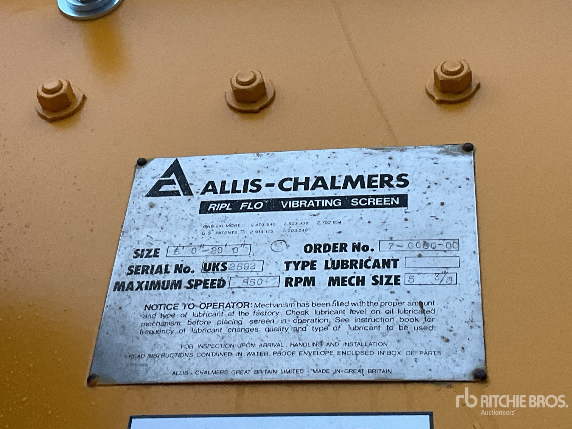 General Appearance with Serial Number / VIN