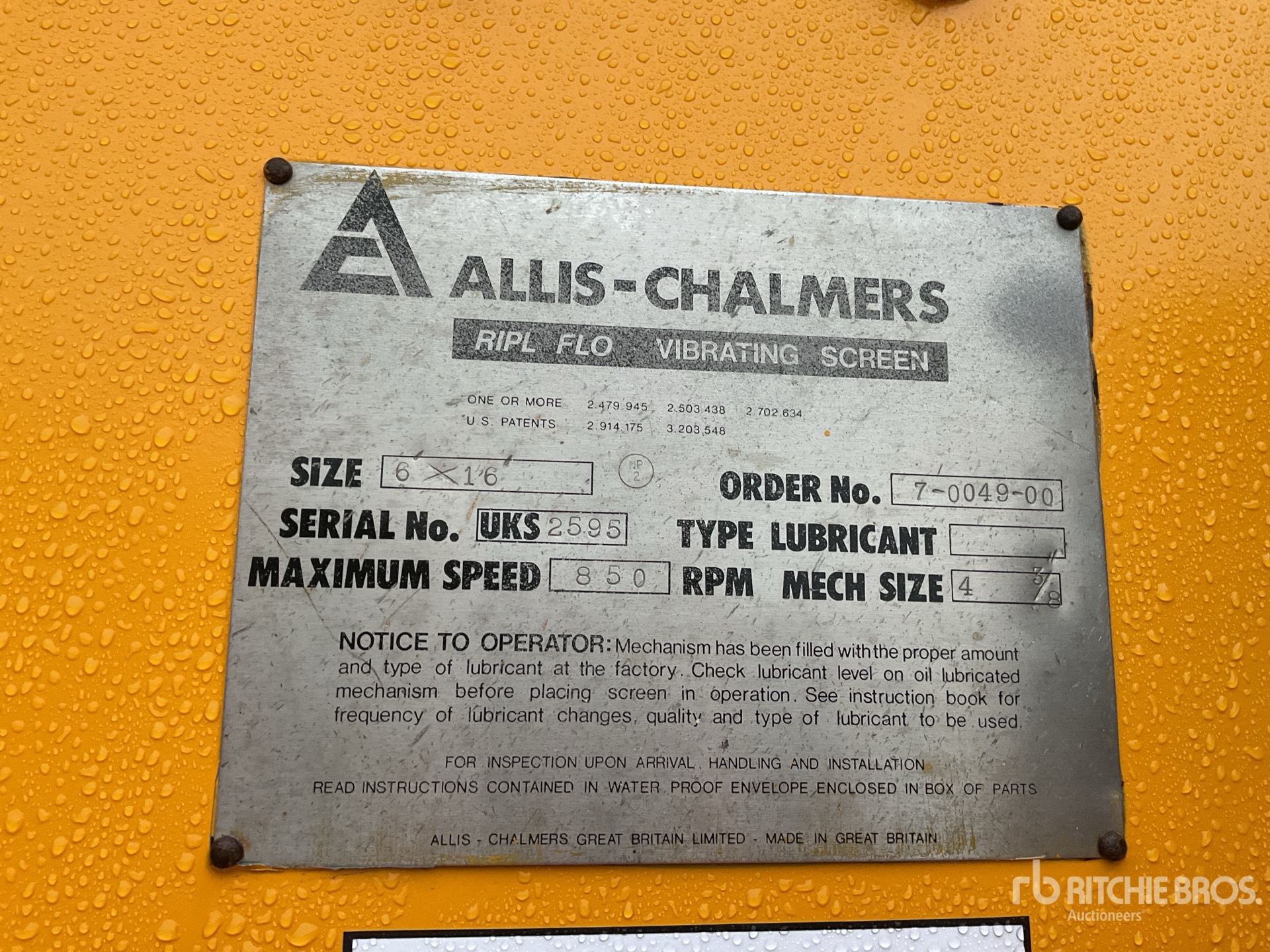 General Appearance with Serial Number / VIN