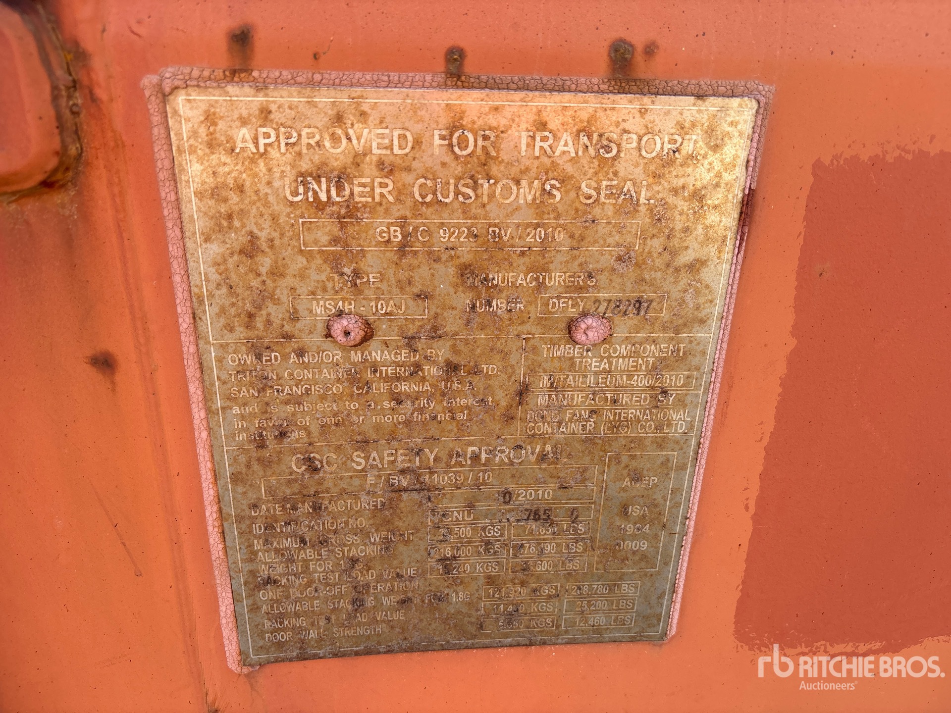 General Appearance with Serial Number / VIN