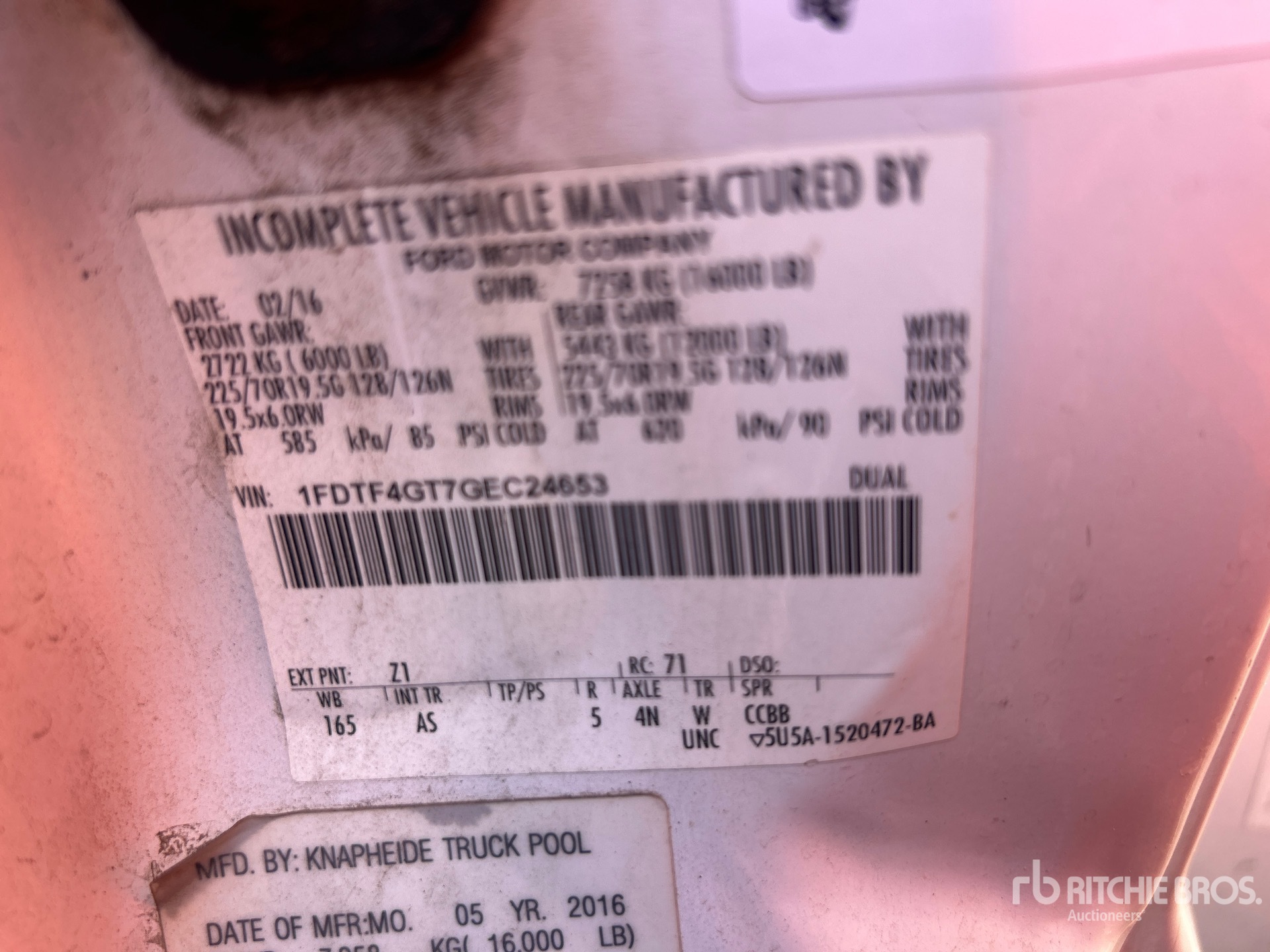 General Appearance with Serial Number / VIN