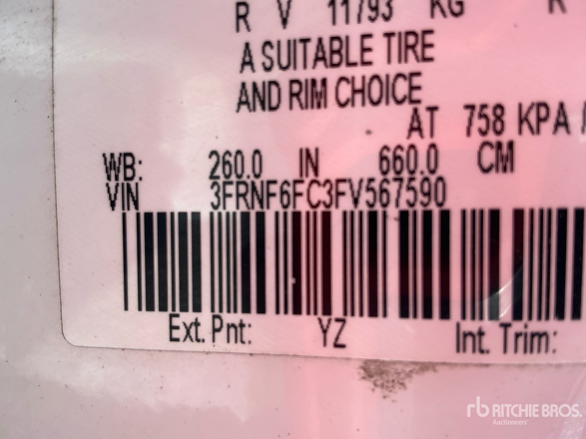 General Appearance with Serial Number / VIN